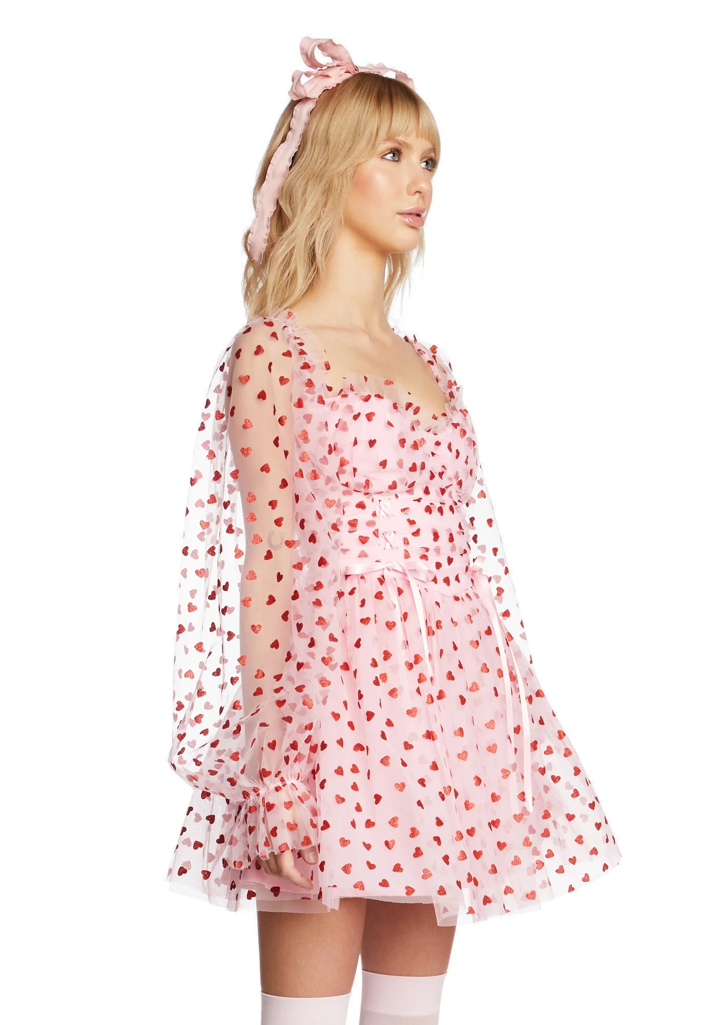 Heavenly Affair Babydoll Dress - Pink - Image 3