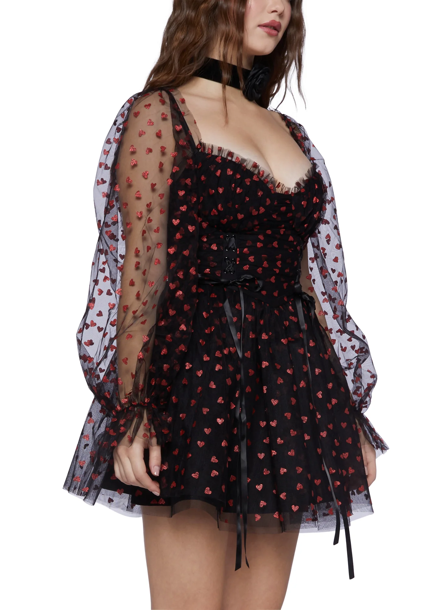 Heavenly Affair Babydoll Dress - Black - Image 4