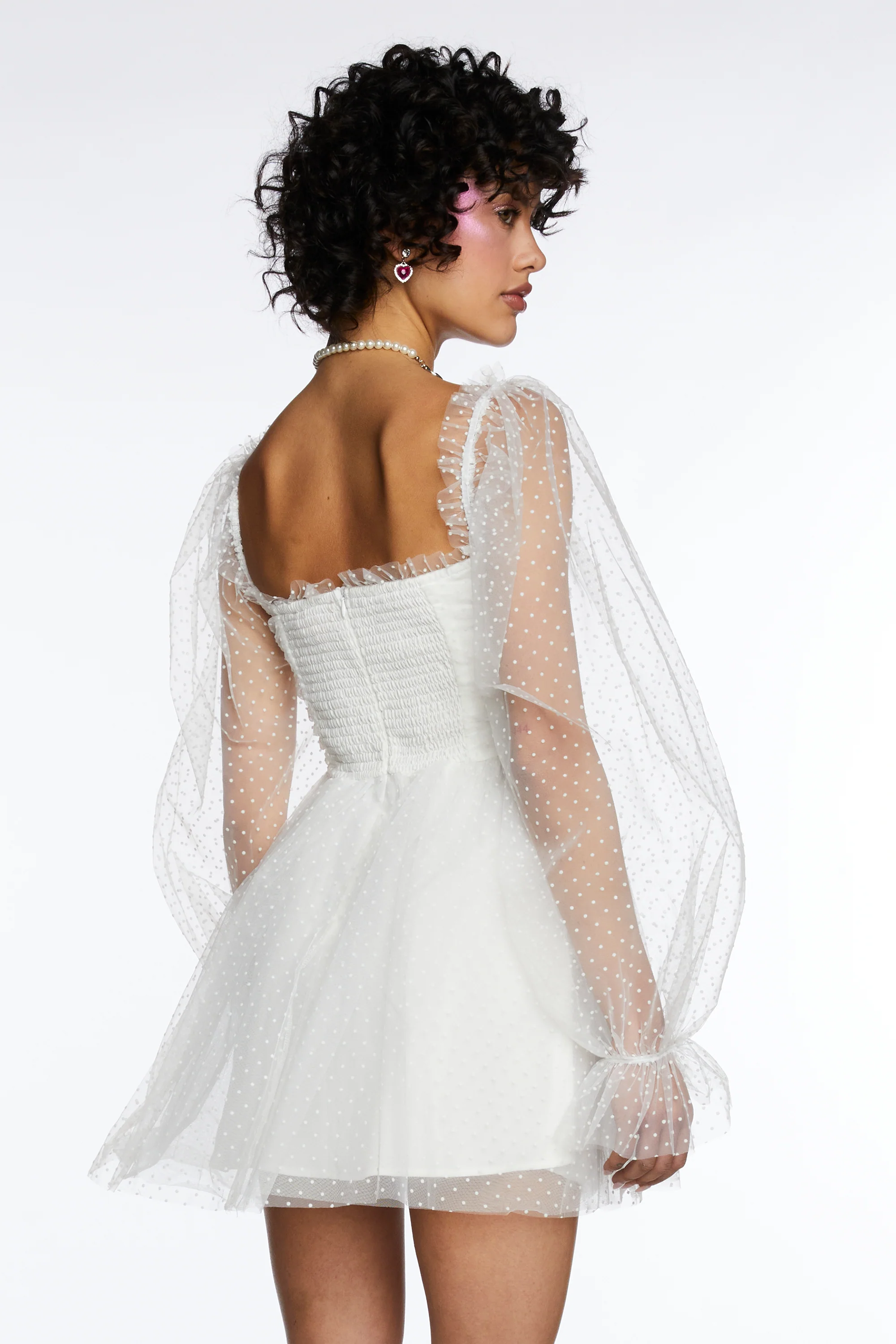 Heavenly Affair Babydoll Dress - White - Image 5