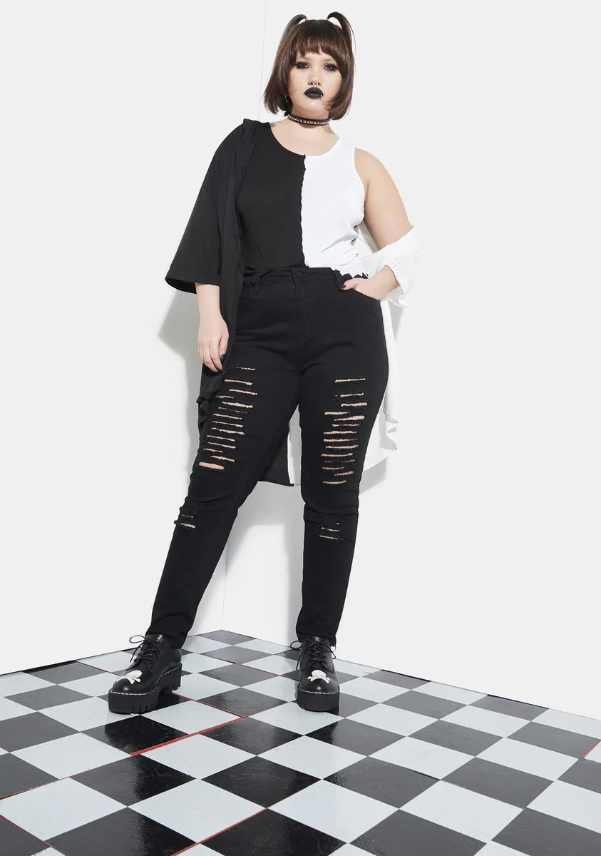 Her Famous Last Words Distressed Skinny Jeans - Image 3