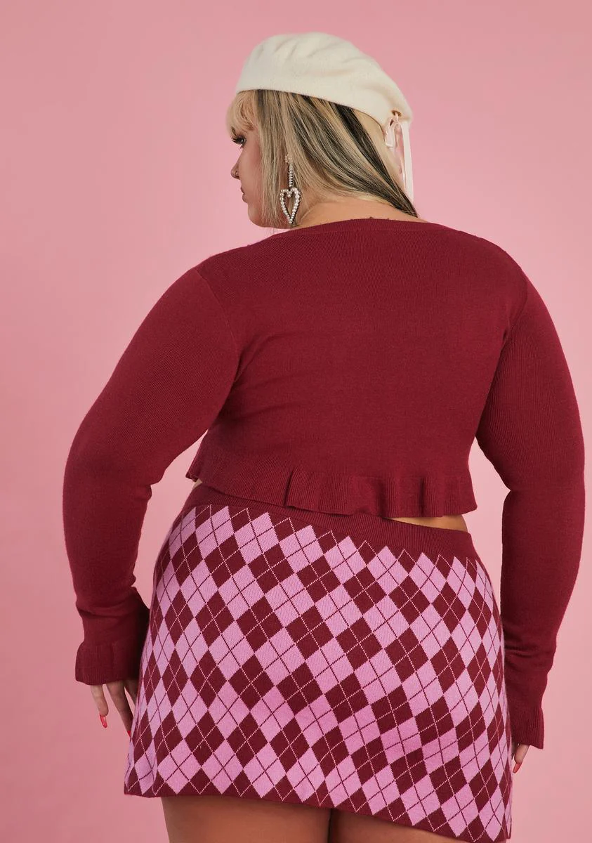 Plus Morning Musings Argyle Mini Skirt - Image 4