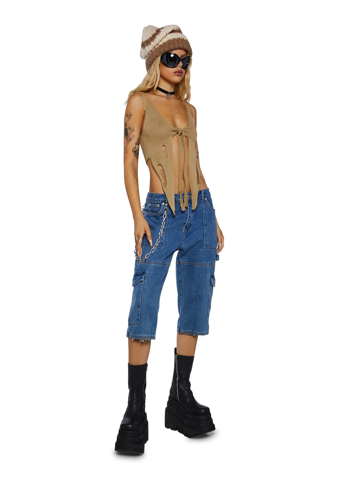 Hex Tie Front Top - Image 2