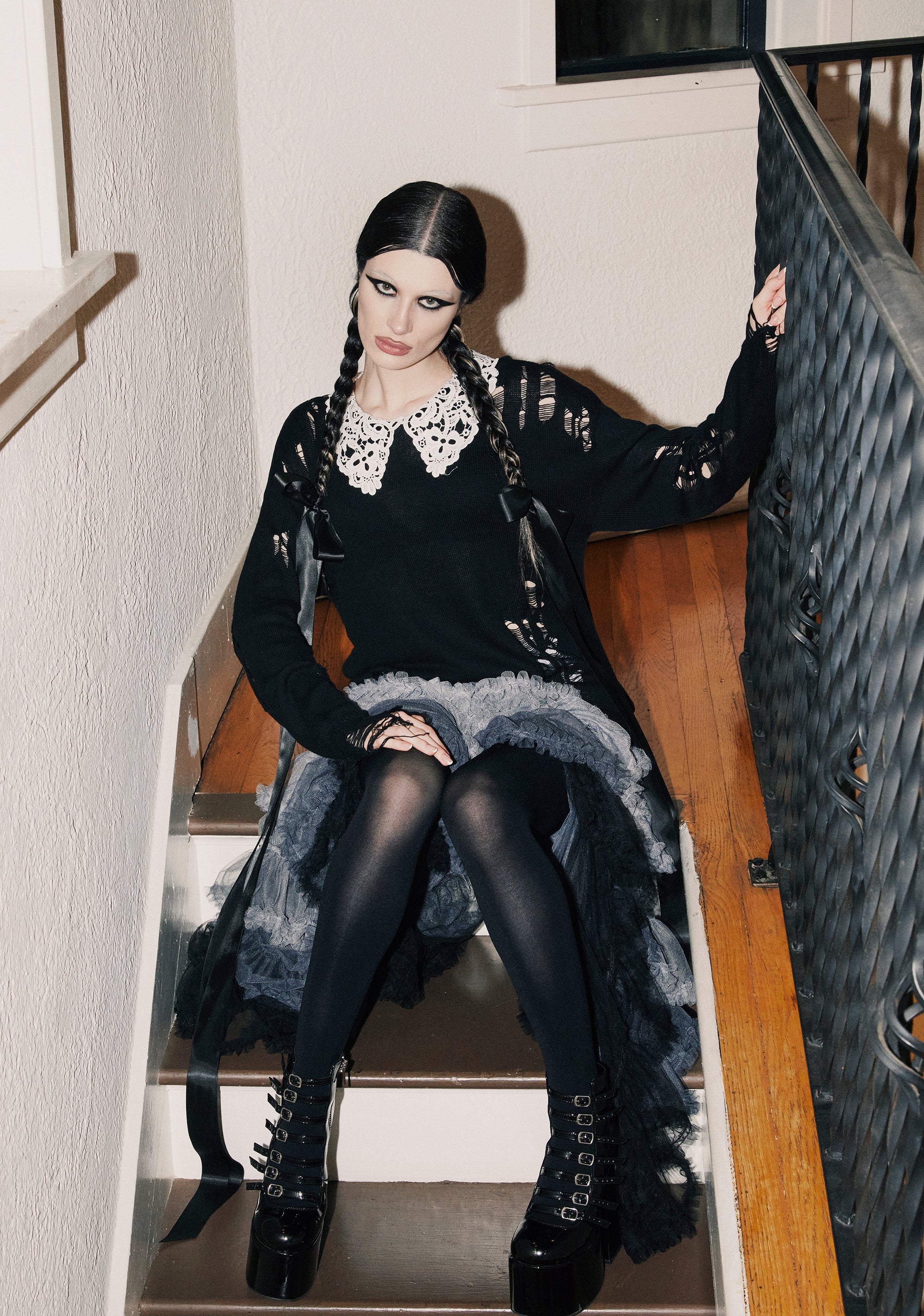 Hexed Vices Distressed Sweater - Image 11
