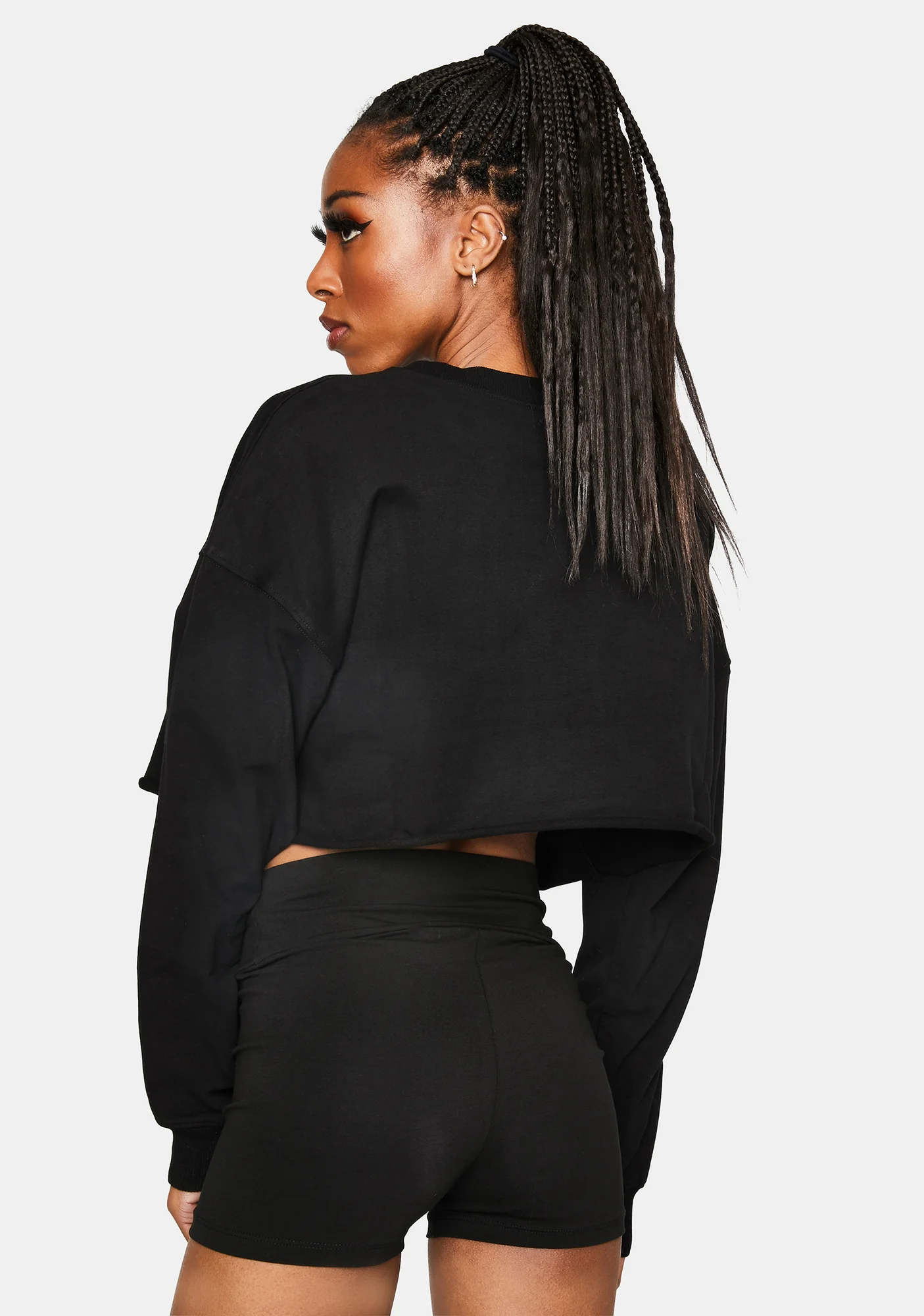 Hey Boo Cropped Crewneck Sweatshirt - Image 4