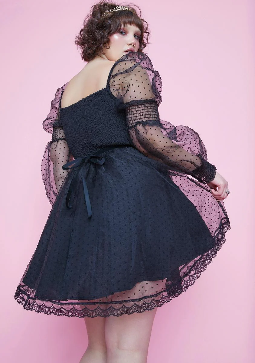 Hidden Echo's Chambers Swiss Dot Babydoll Dress - Image 4