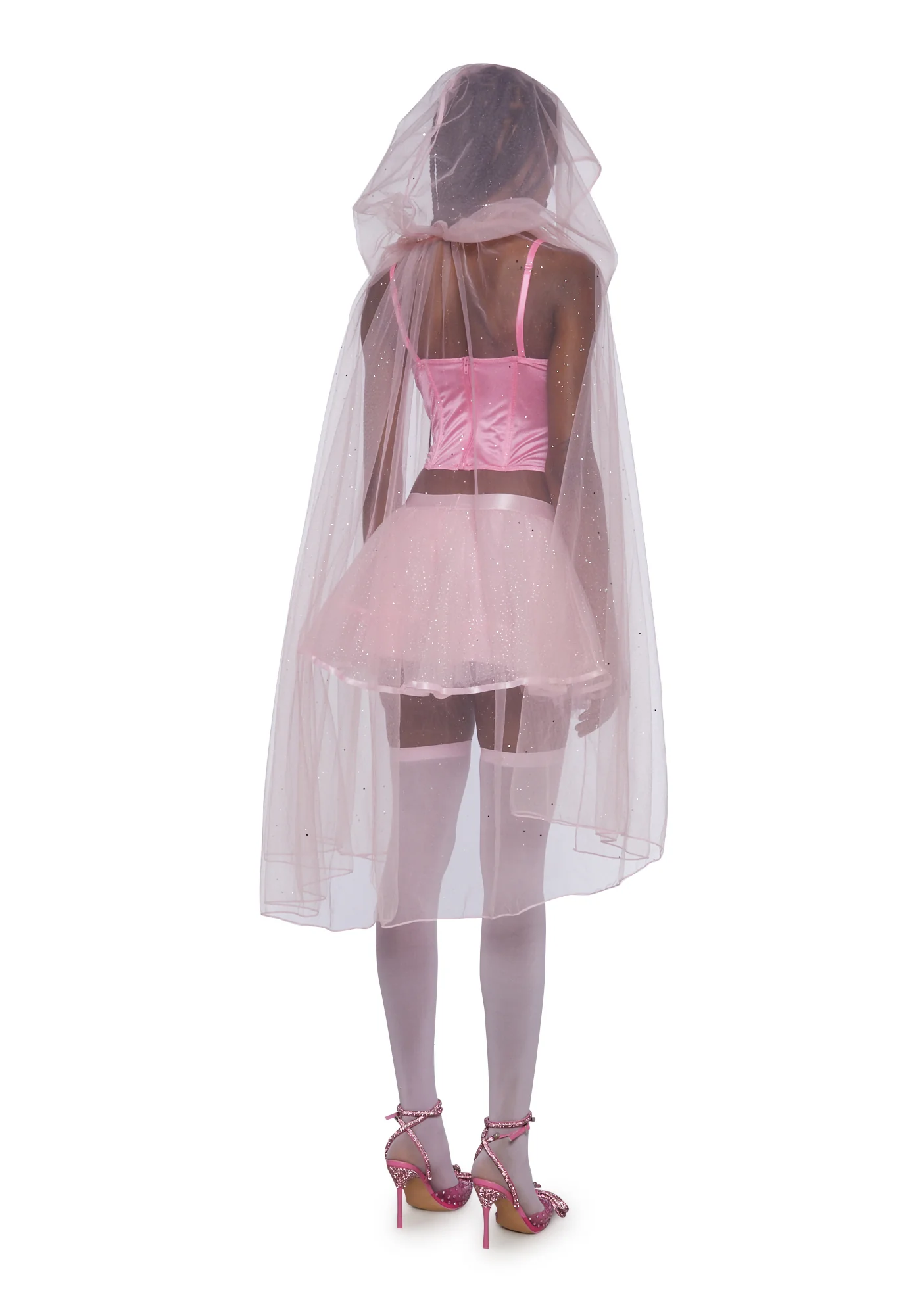 Hide No More Sheer Cape - Pink - Image 4