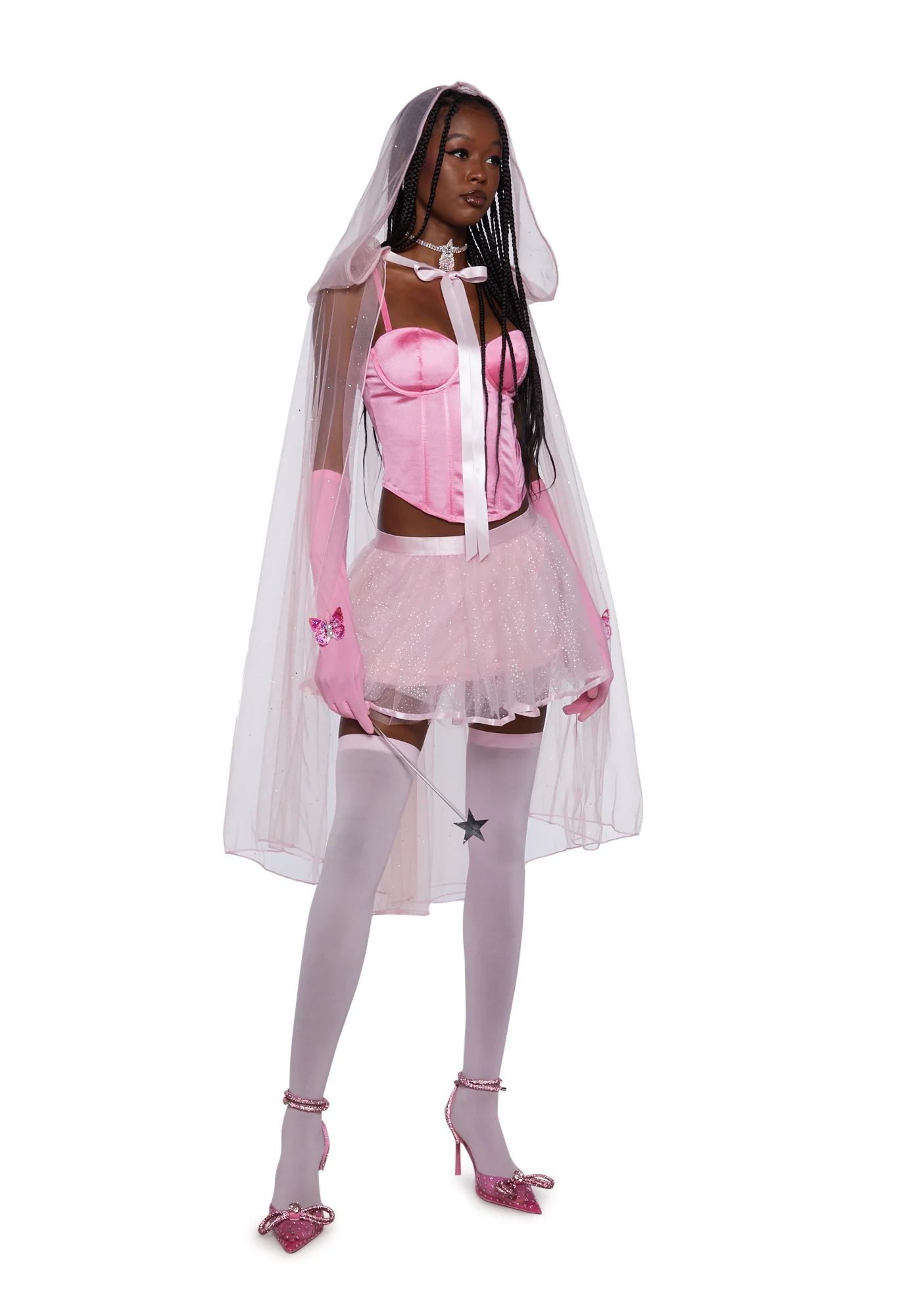 Hide No More Sheer Cape - Pink - Image 5