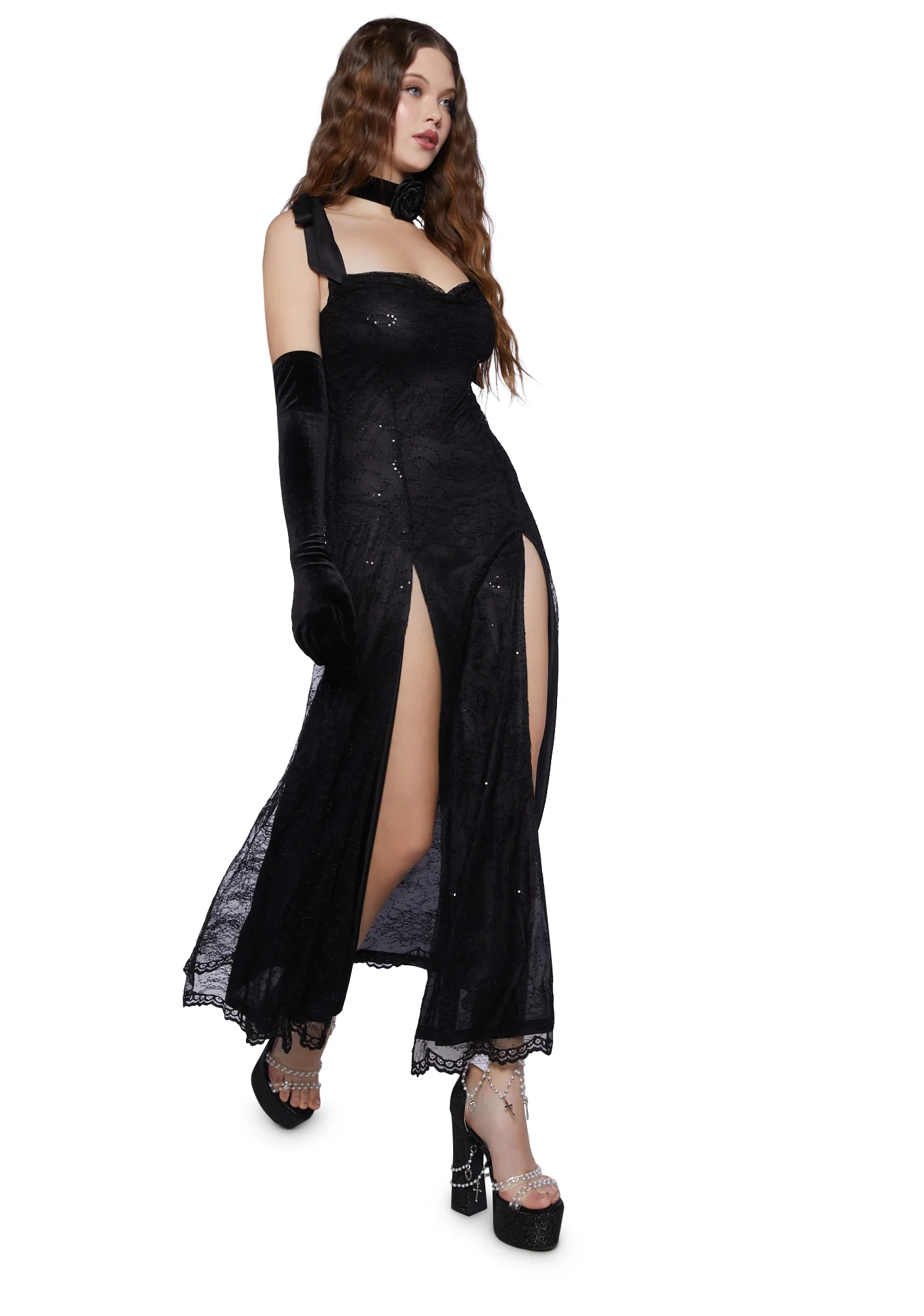 High Rise Allure Maxi Dress - Black - Image 6