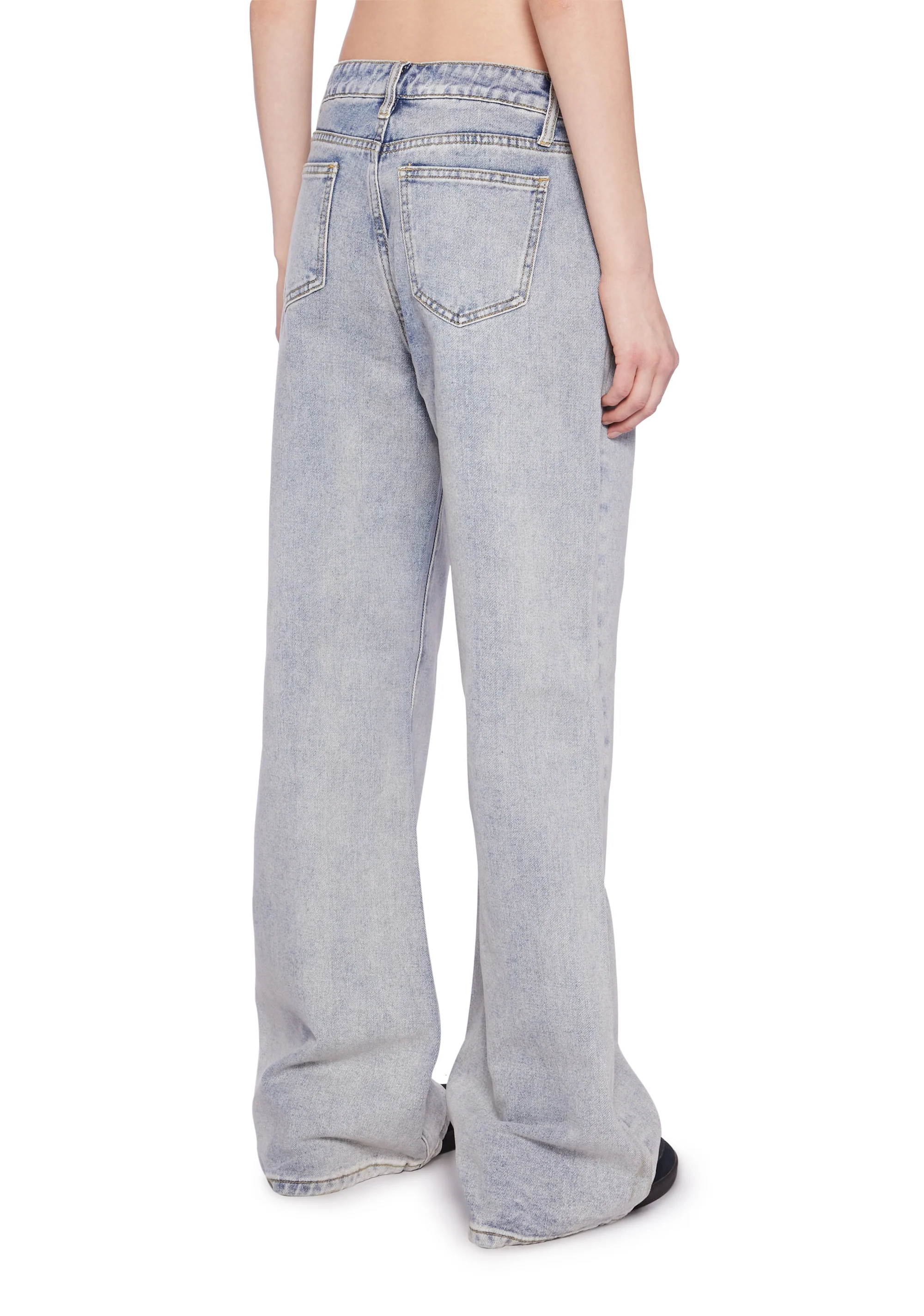 High Rise Wide Leg Palazzo Denim Jeans - Image 3
