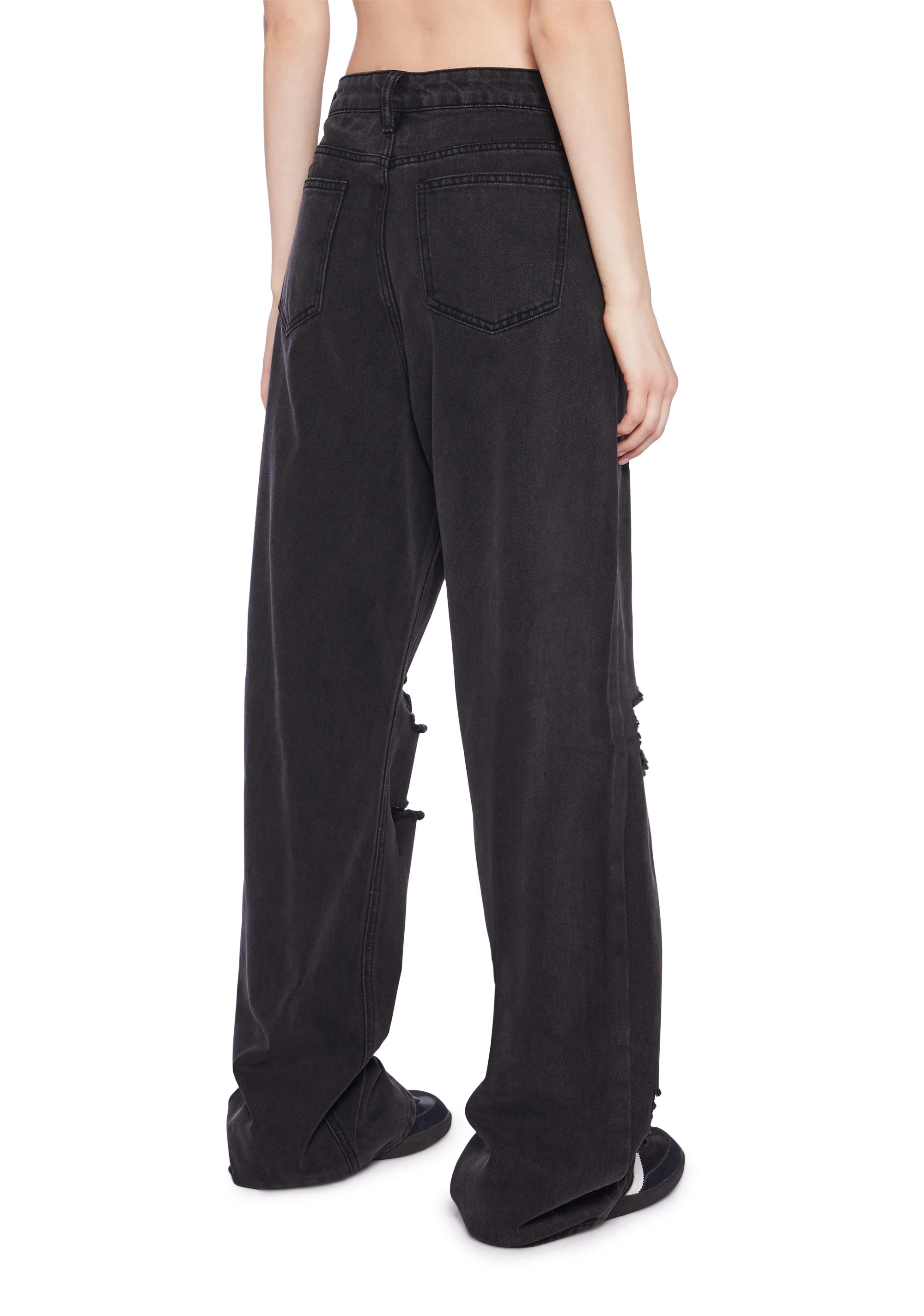 High Rise Wide Leg Skater Denim Jeans - Image 4