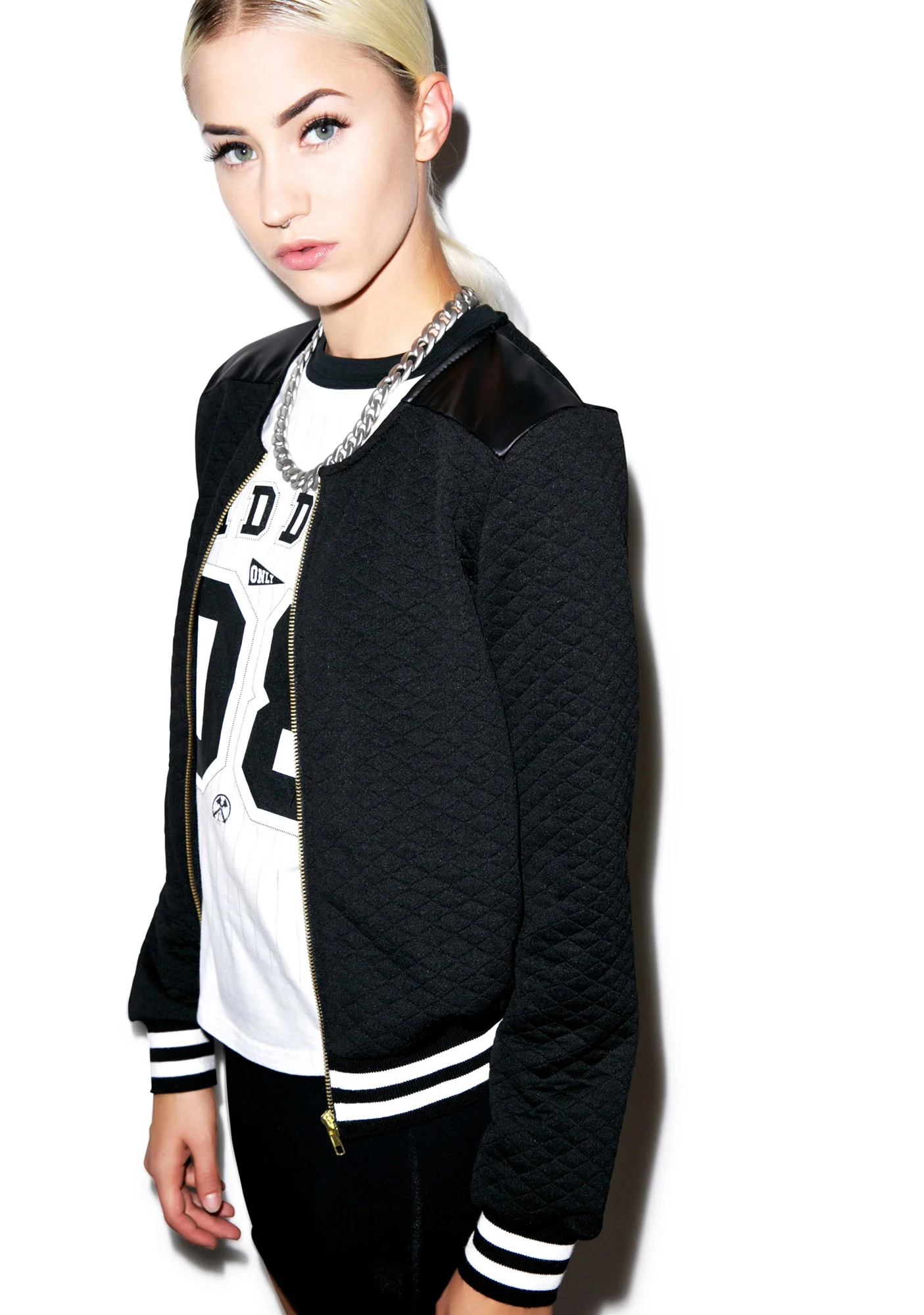 High School Drop Out Quilted Varsity Jacket - Image 6