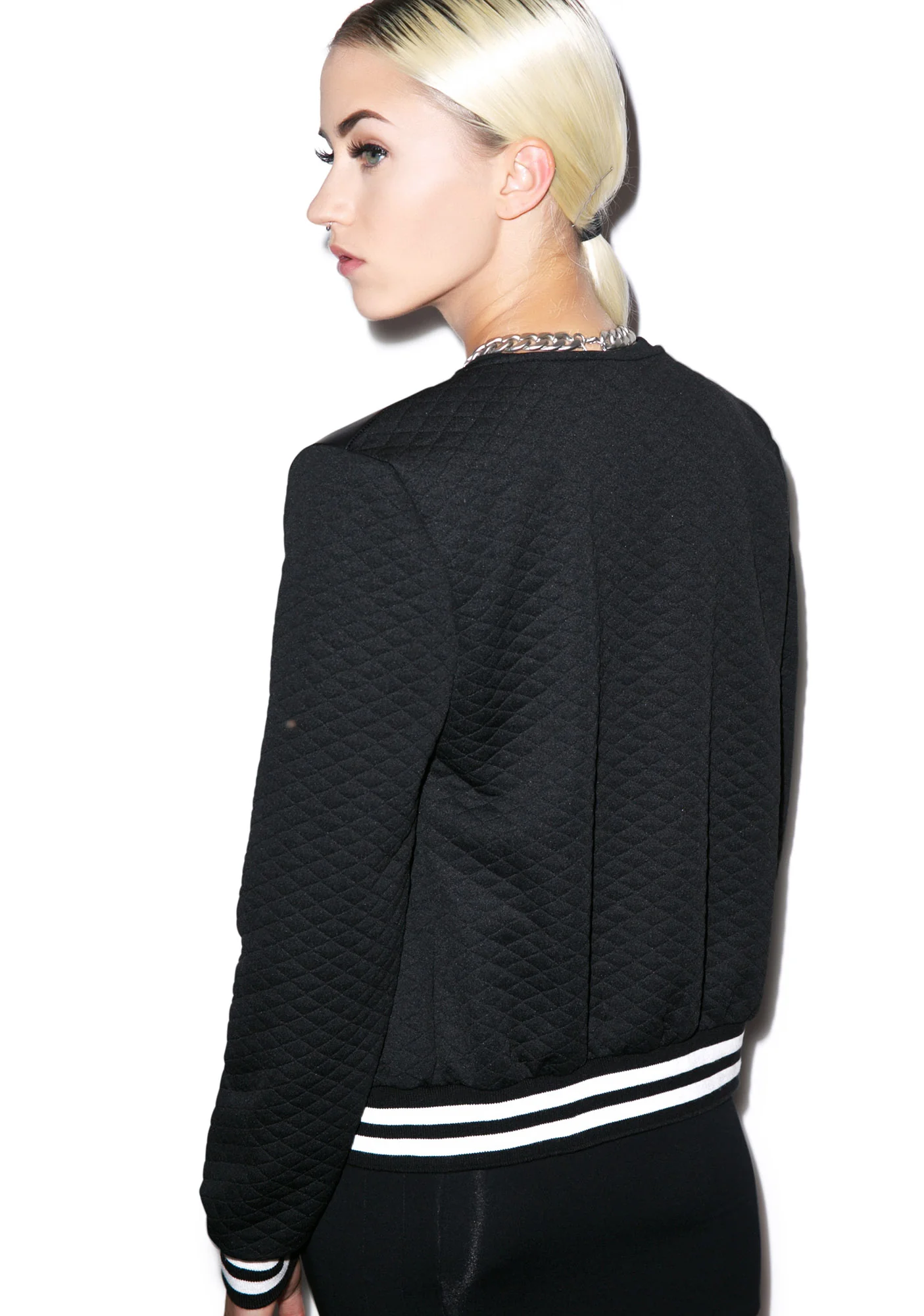 High School Drop Out Quilted Varsity Jacket - Image 9