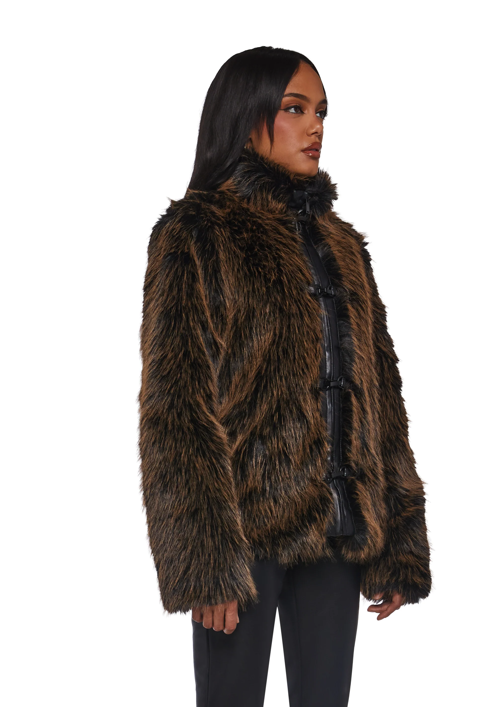High Society Babe Faux Fur Coat - Image 3