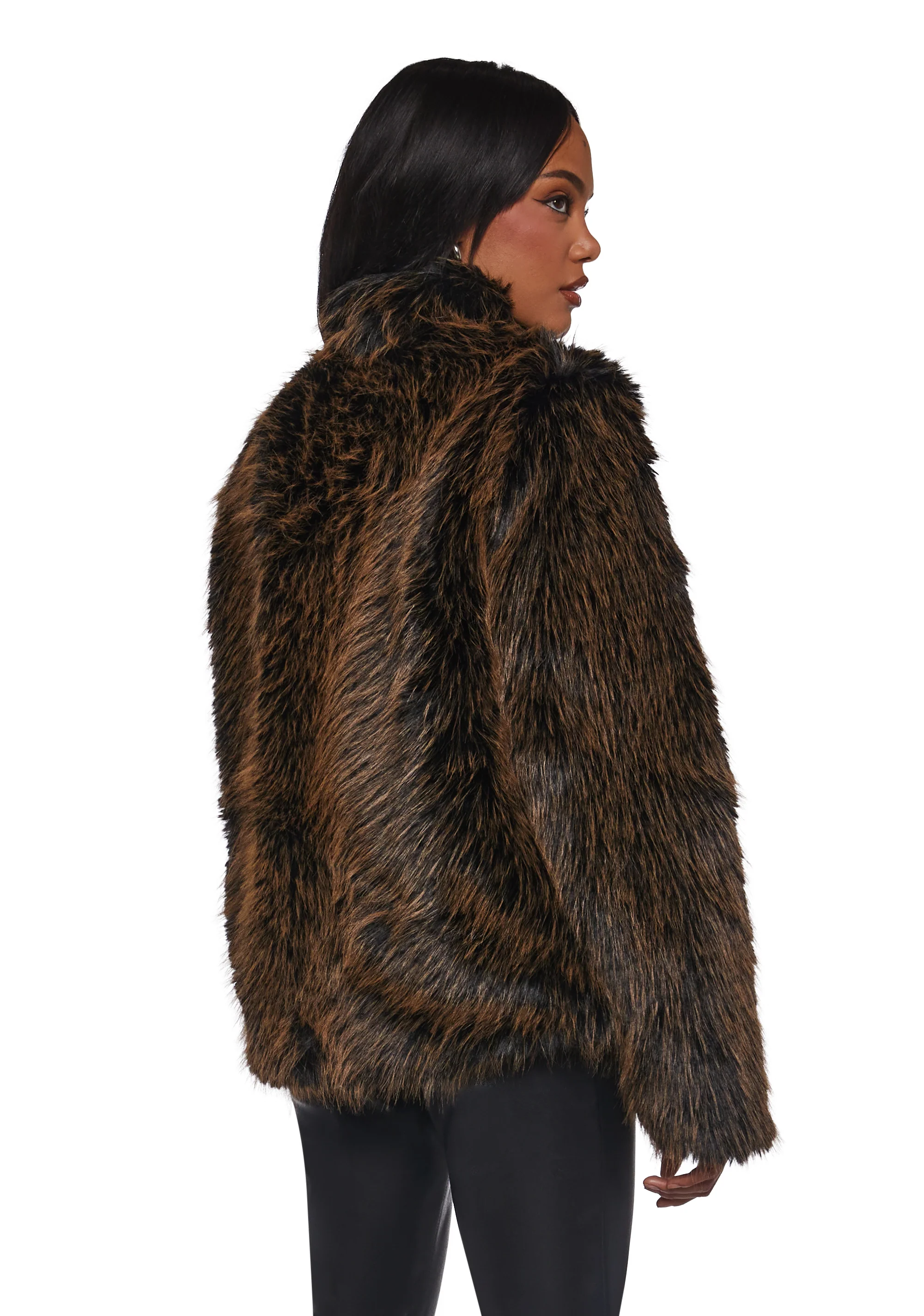 High Society Babe Faux Fur Coat - Image 4