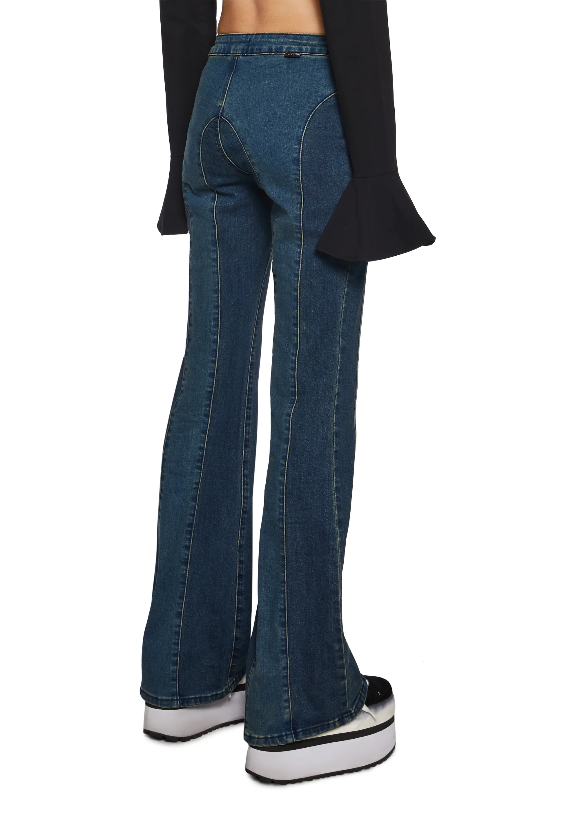 Hillside Sweetheart Denim Flare Pants - Image 4