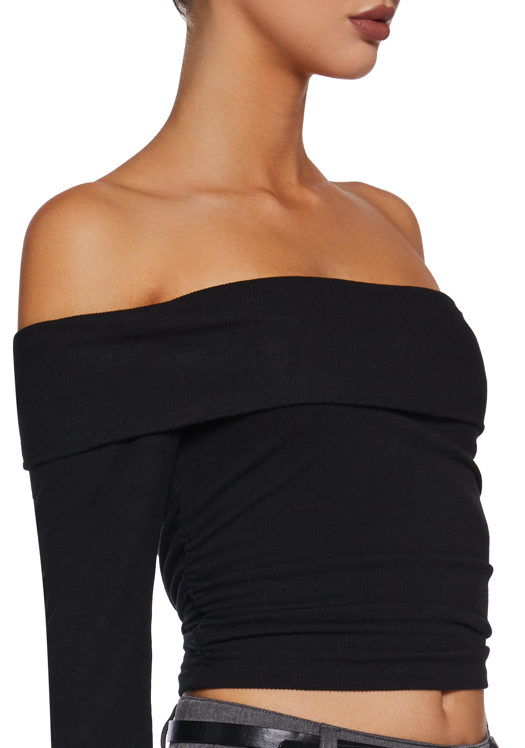 Hold Me Now Off The Shoulder Top - Black - Image 5