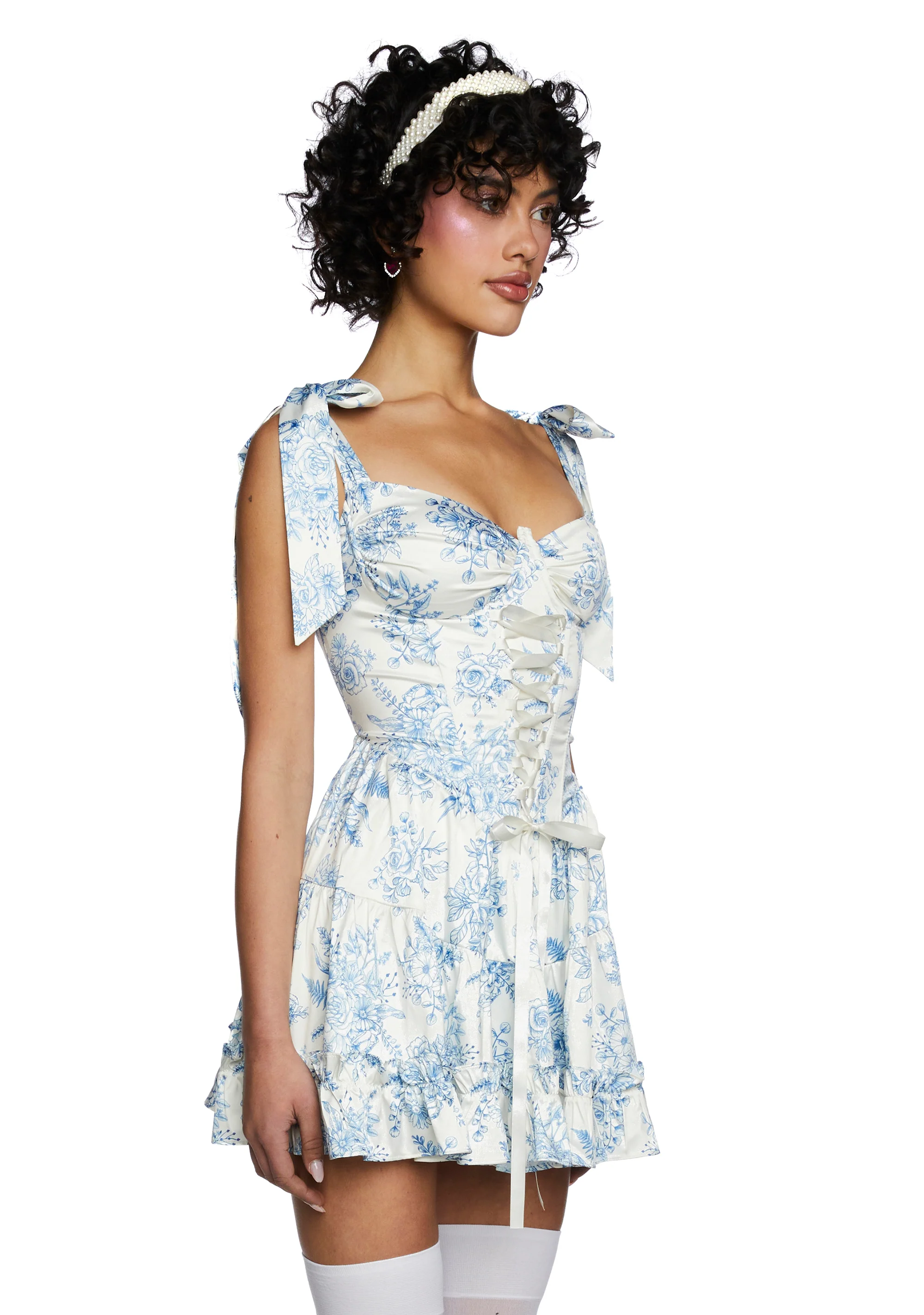 Holding Court Mini Dress - Blue - Image 3