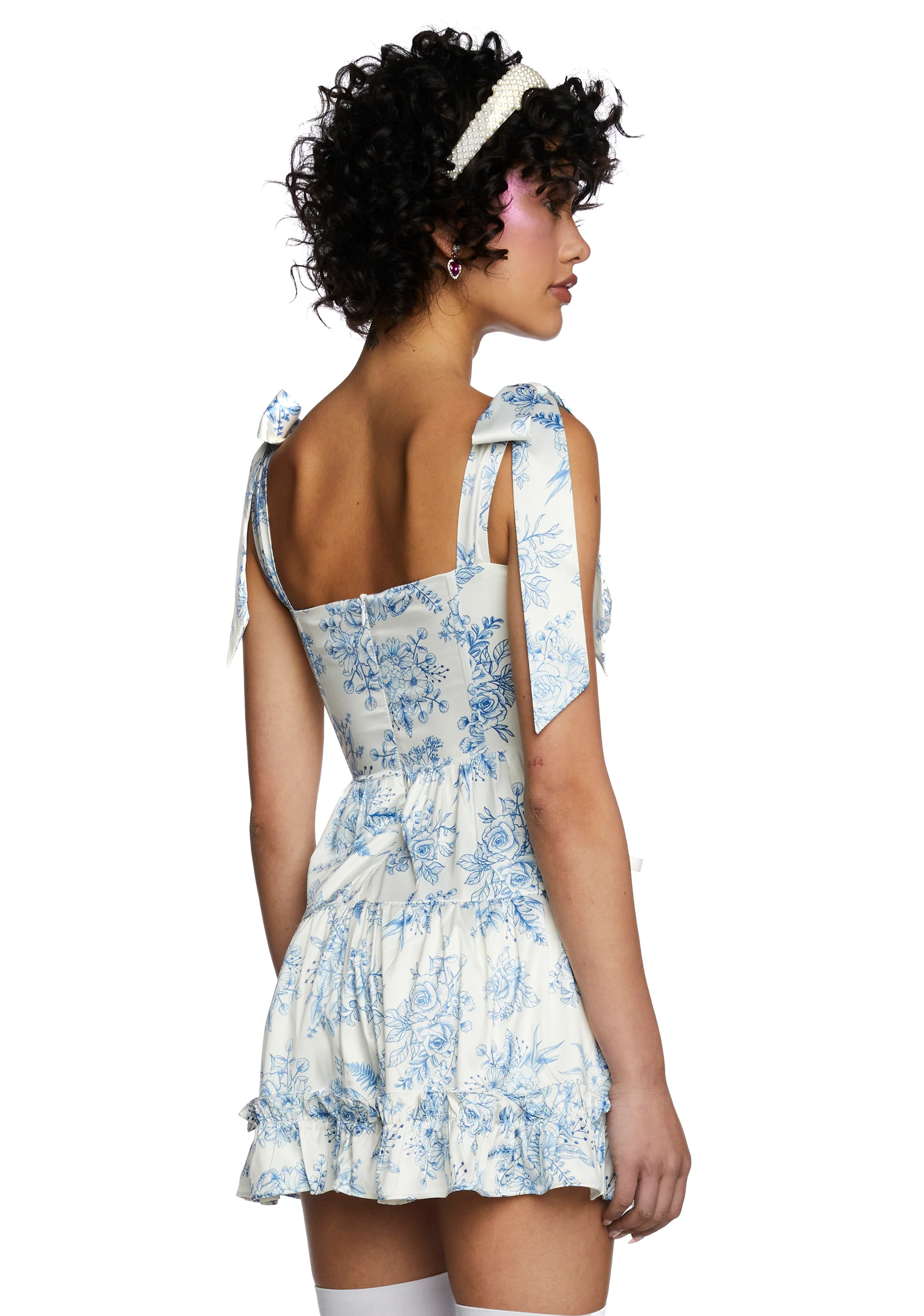 Holding Court Mini Dress - Blue - Image 4