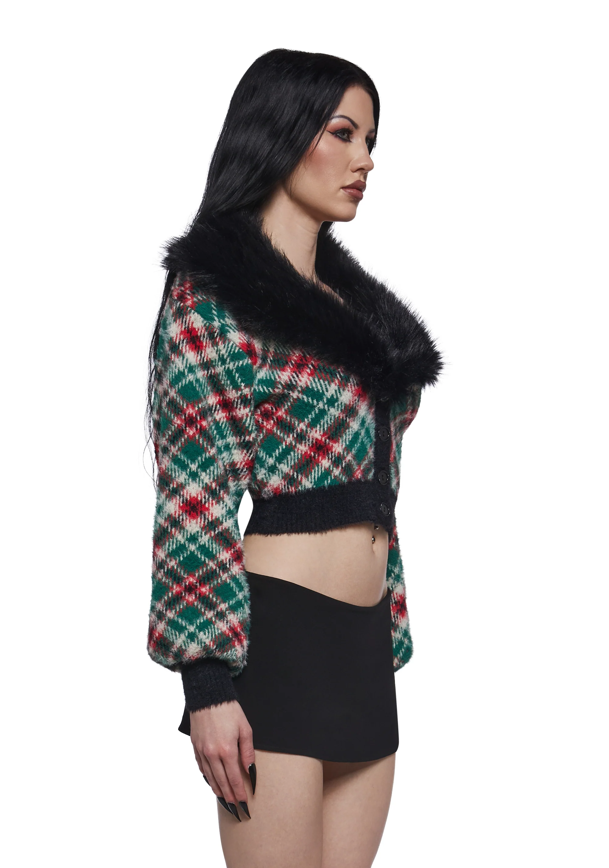 Holiday Party Plaid Cardigan - Image 3