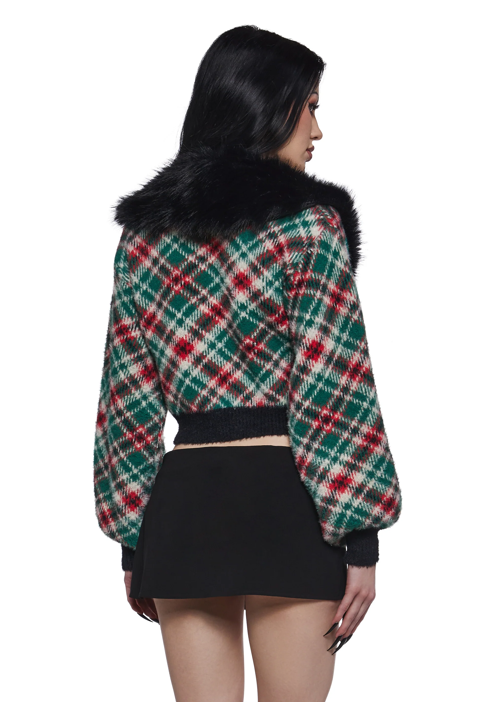 Holiday Party Plaid Cardigan - Image 4
