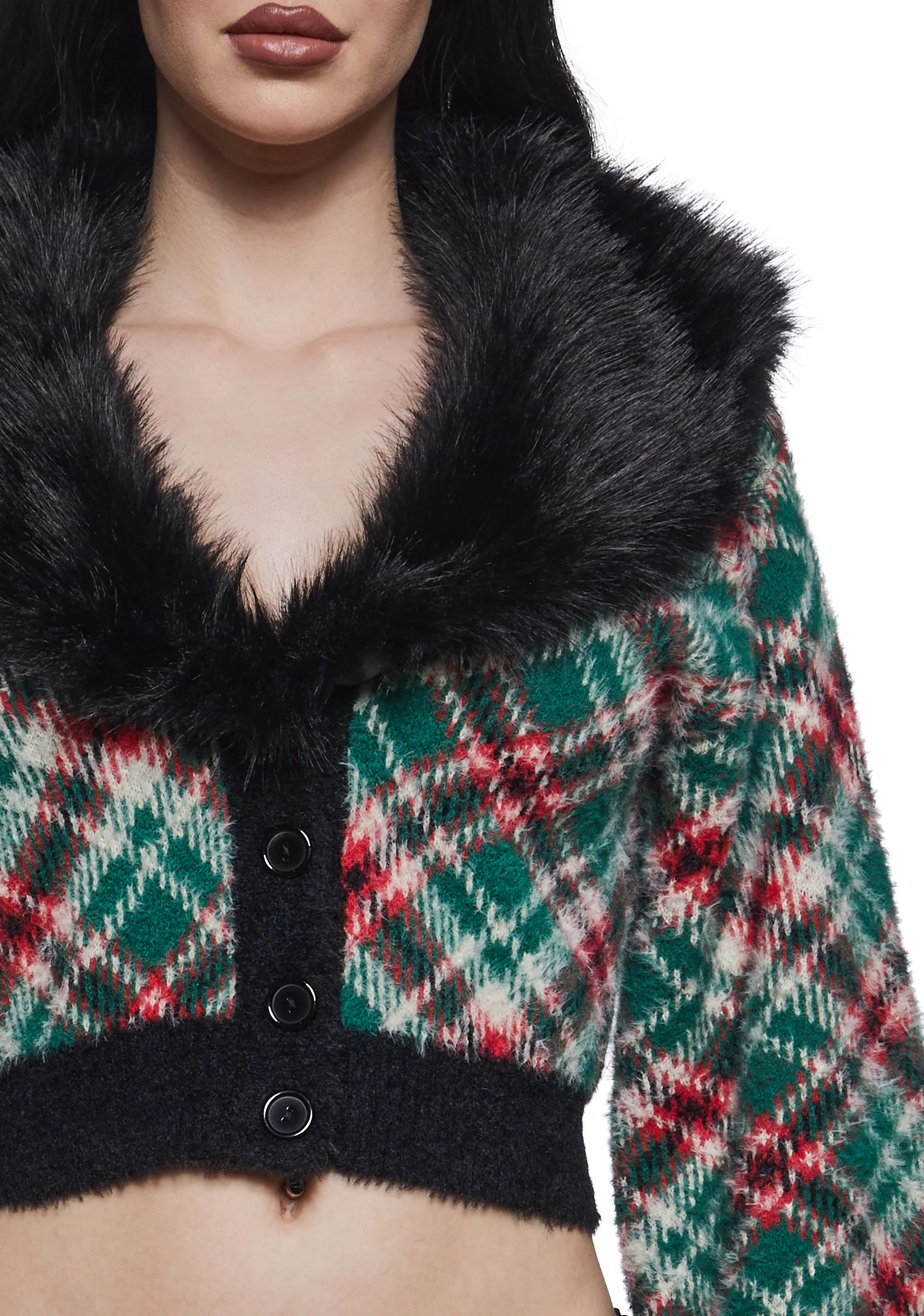 Holiday Party Plaid Cardigan - Image 5