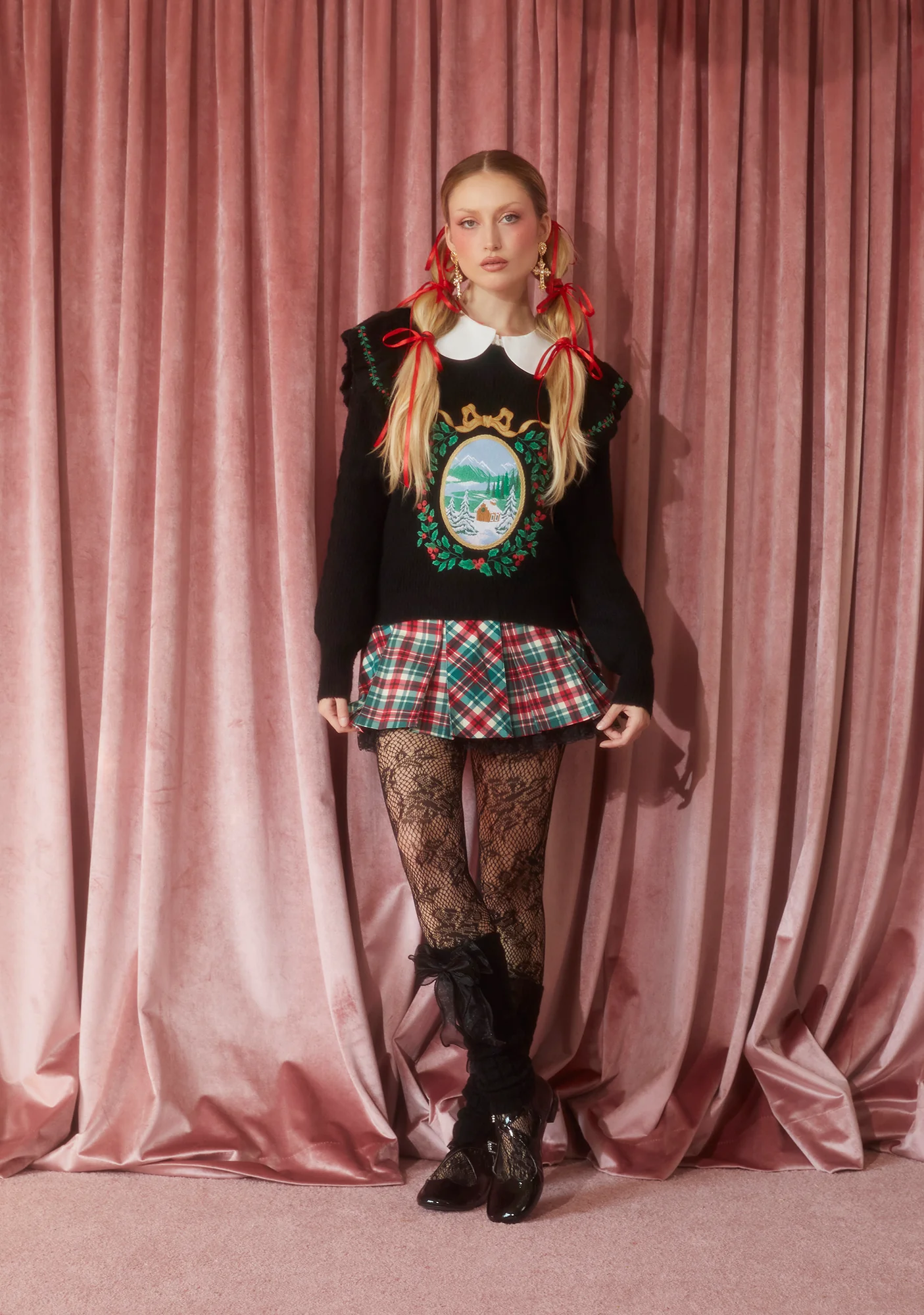 Holiday Party Plaid Mini Skirt - Image 6