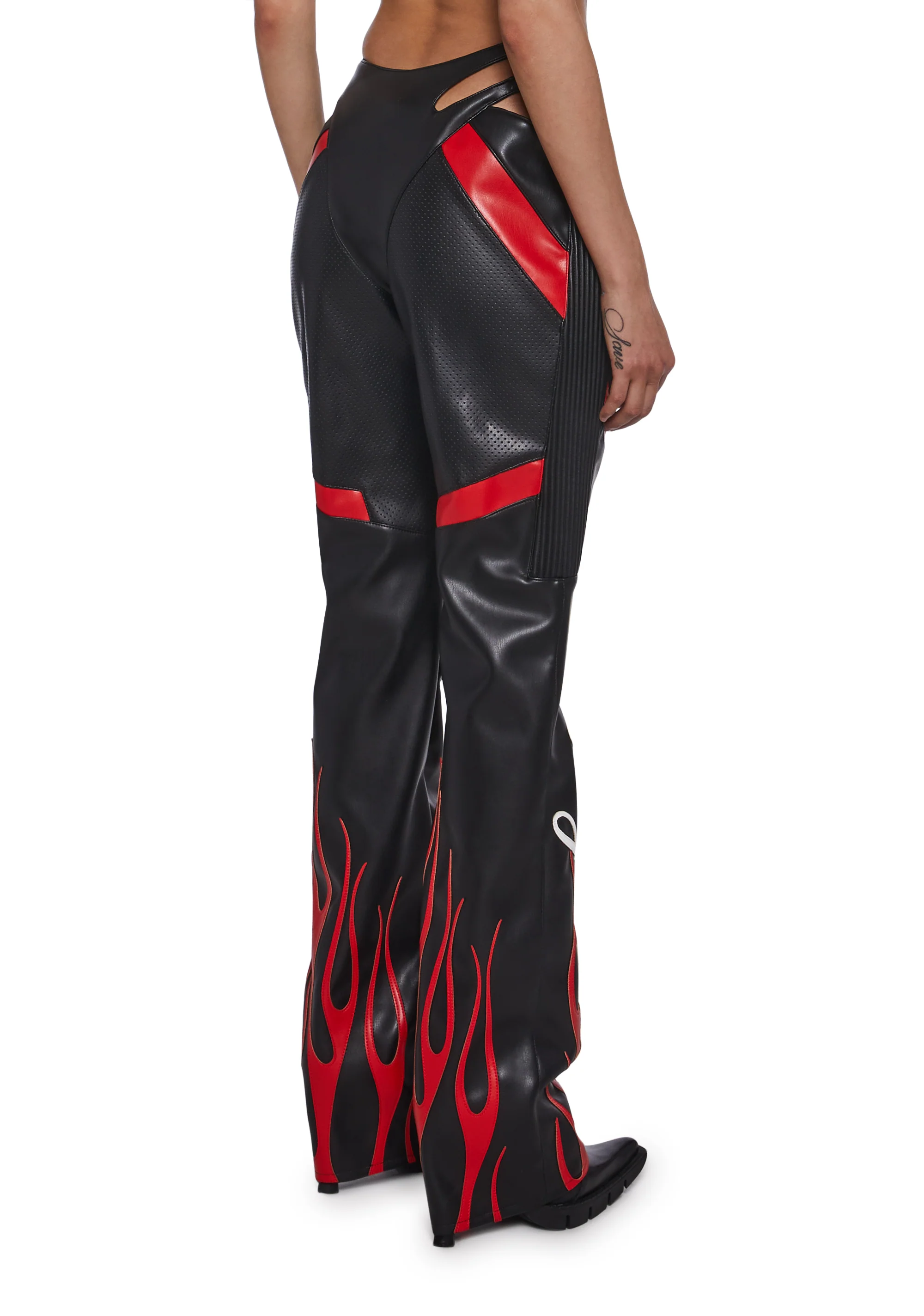 Hollywood Asymmetric Moto Trousers - Black - Image 4