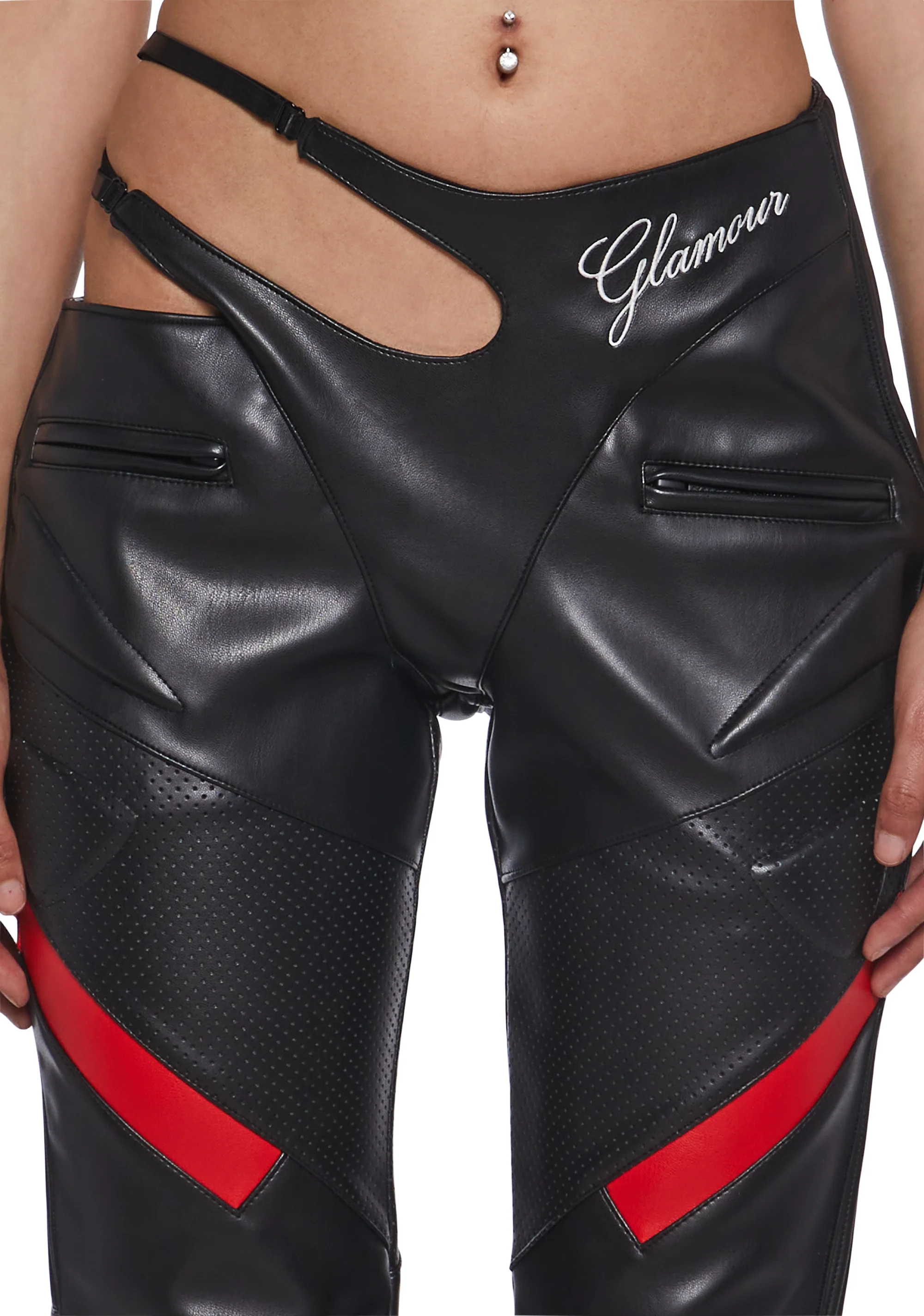 Hollywood Asymmetric Moto Trousers - Black - Image 5