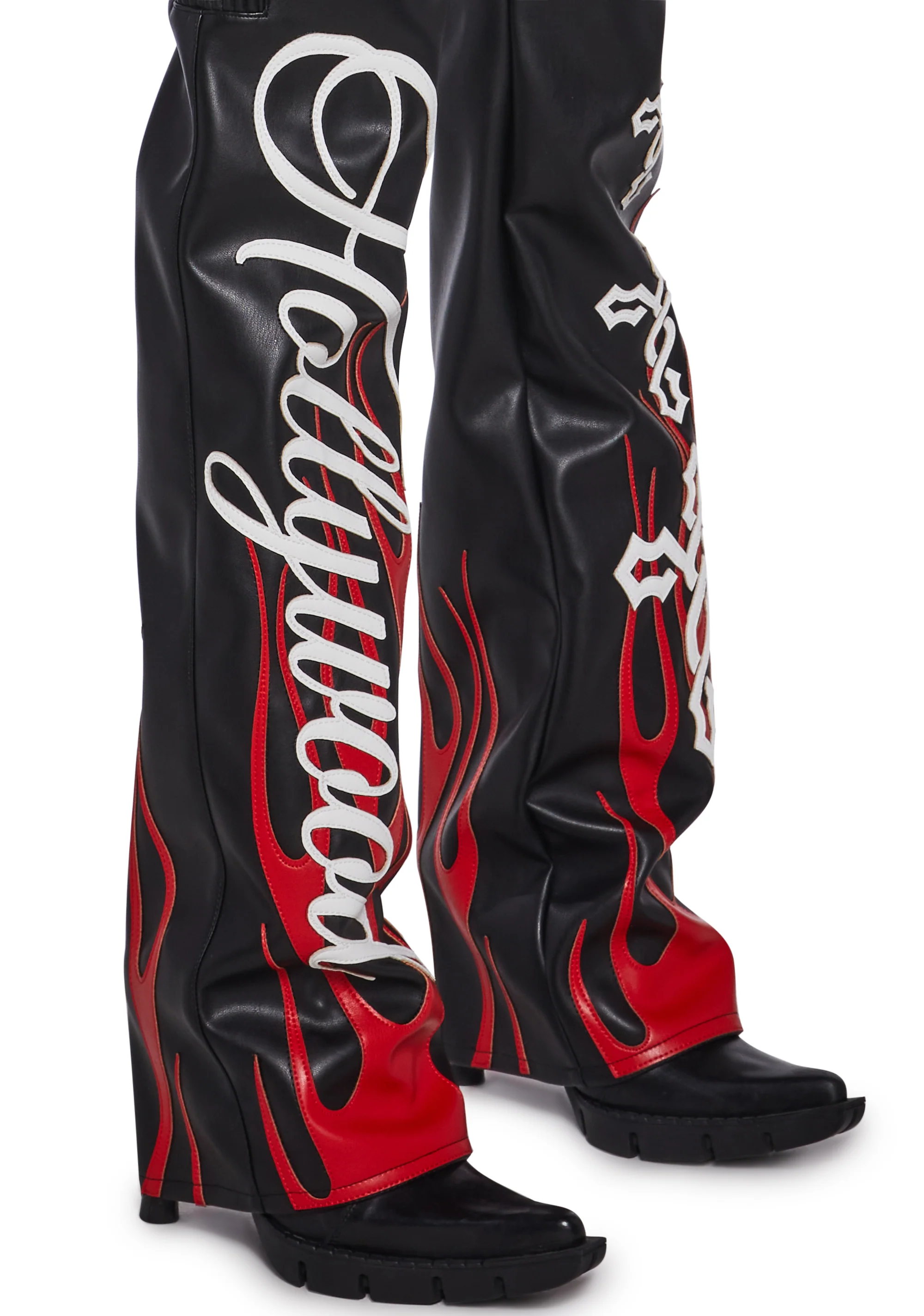 Hollywood Asymmetric Moto Trousers - Black - Image 6