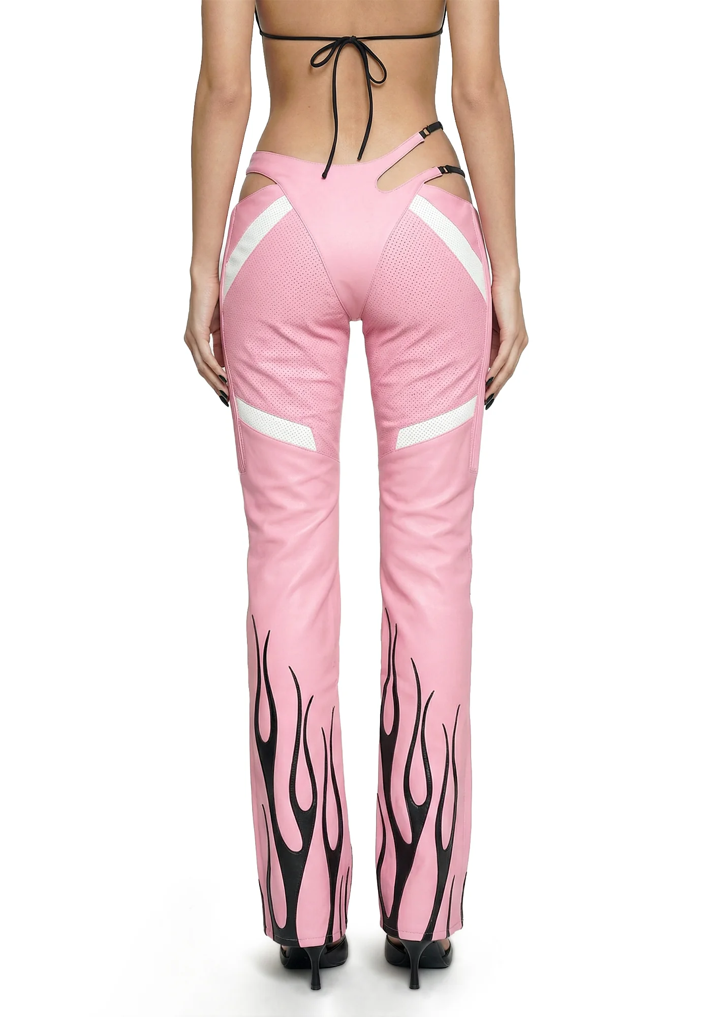 Hollywood Asymmetrical Moto Trousers - Pink - Image 4