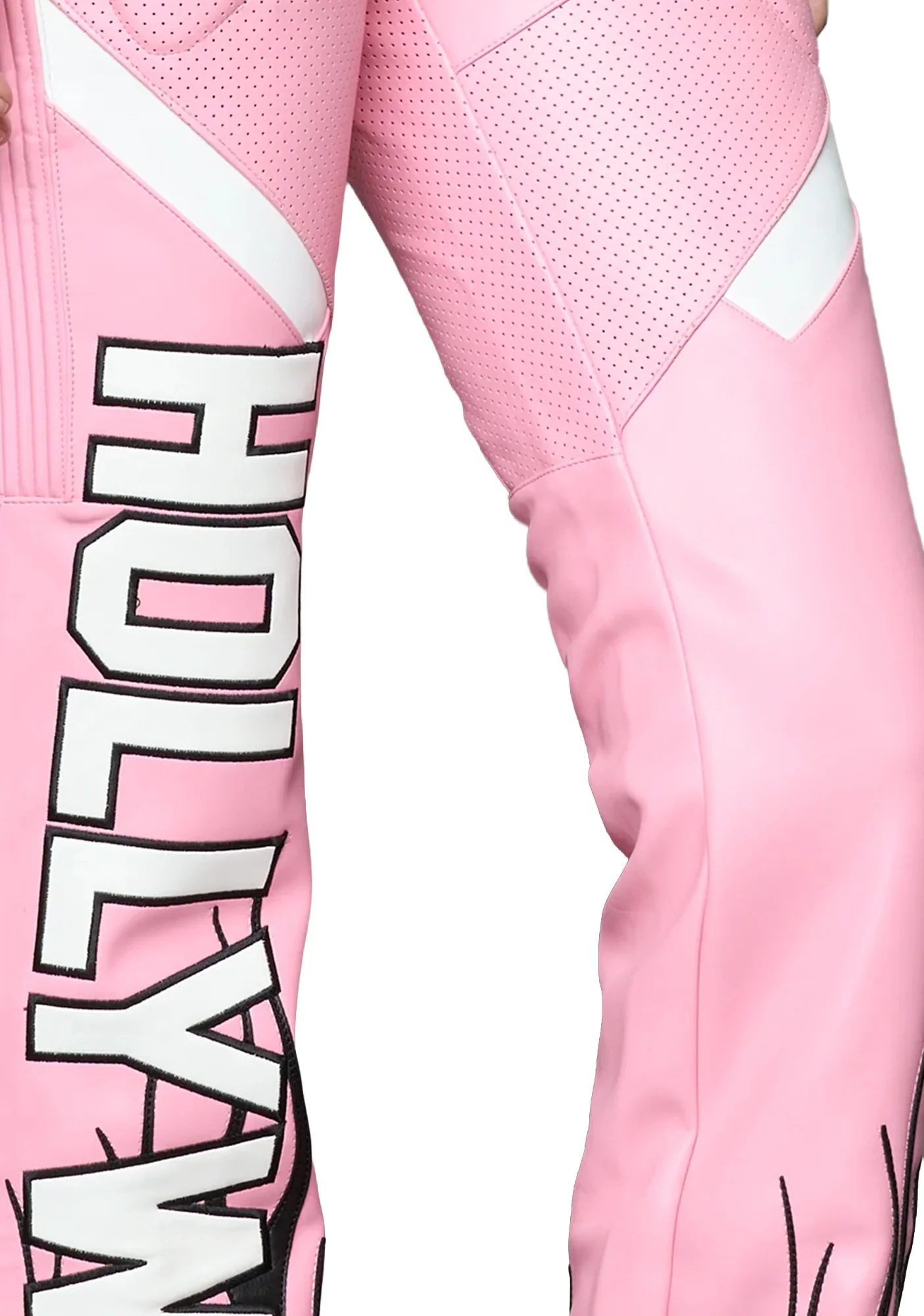 Hollywood Asymmetrical Moto Trousers - Pink - Image 5