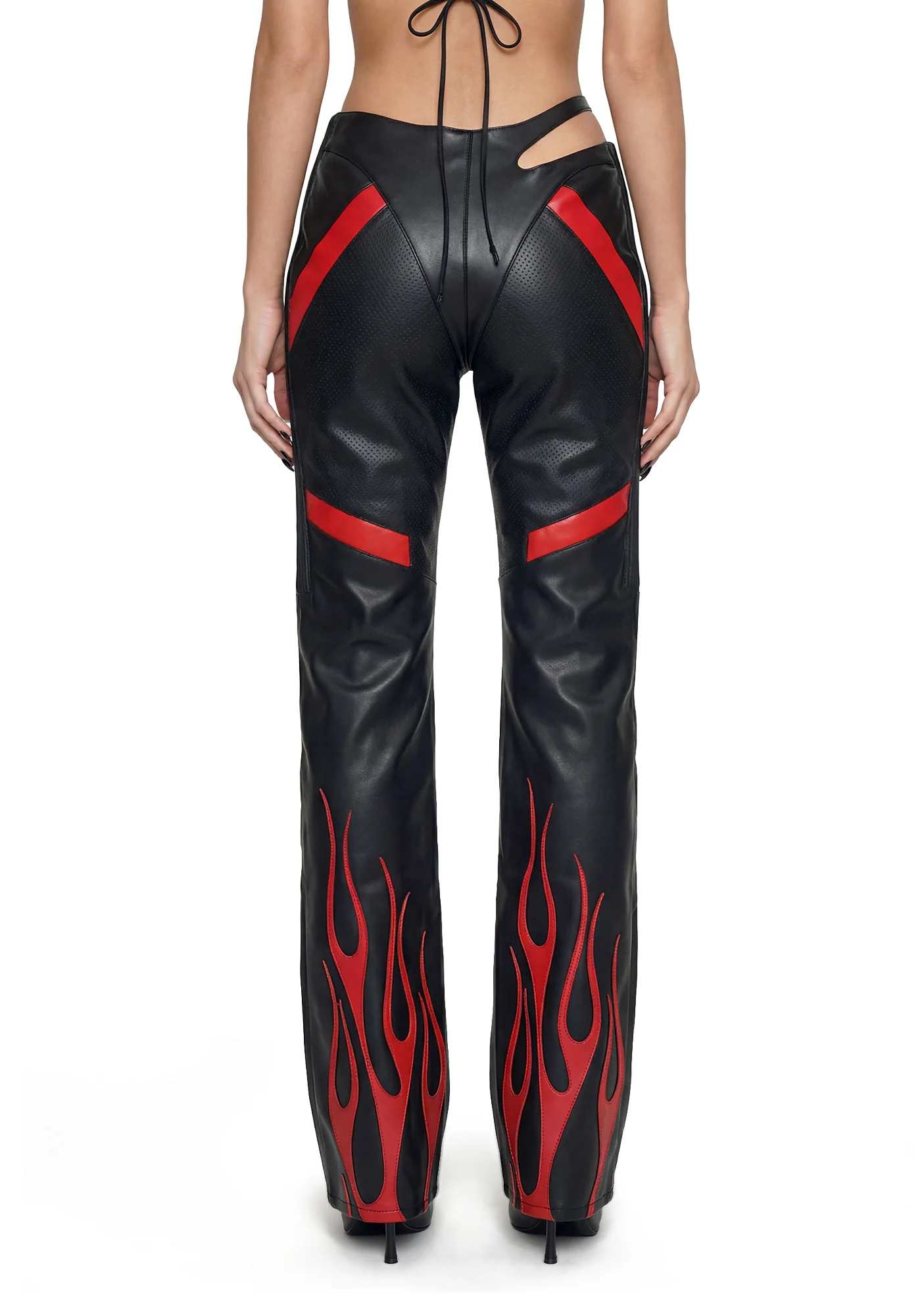 Hollywood Asymmetrical Moto Trousers - Black - Image 5