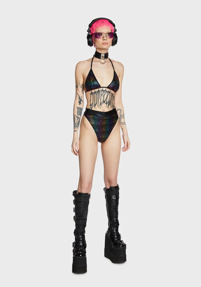 Hologram Rainbow High-Cut Swim Bottoms - Image 2