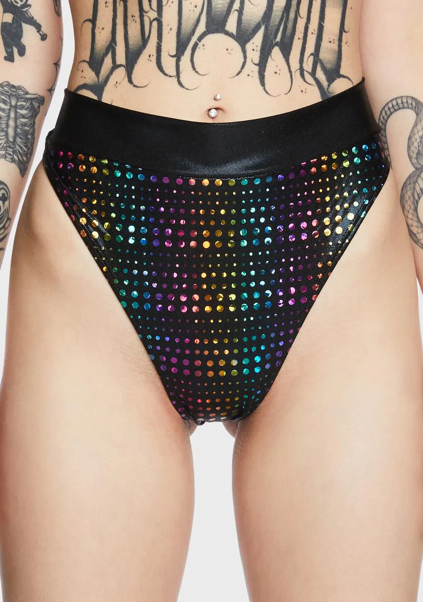 Hologram Rainbow High-Cut Swim Bottoms - Image 5