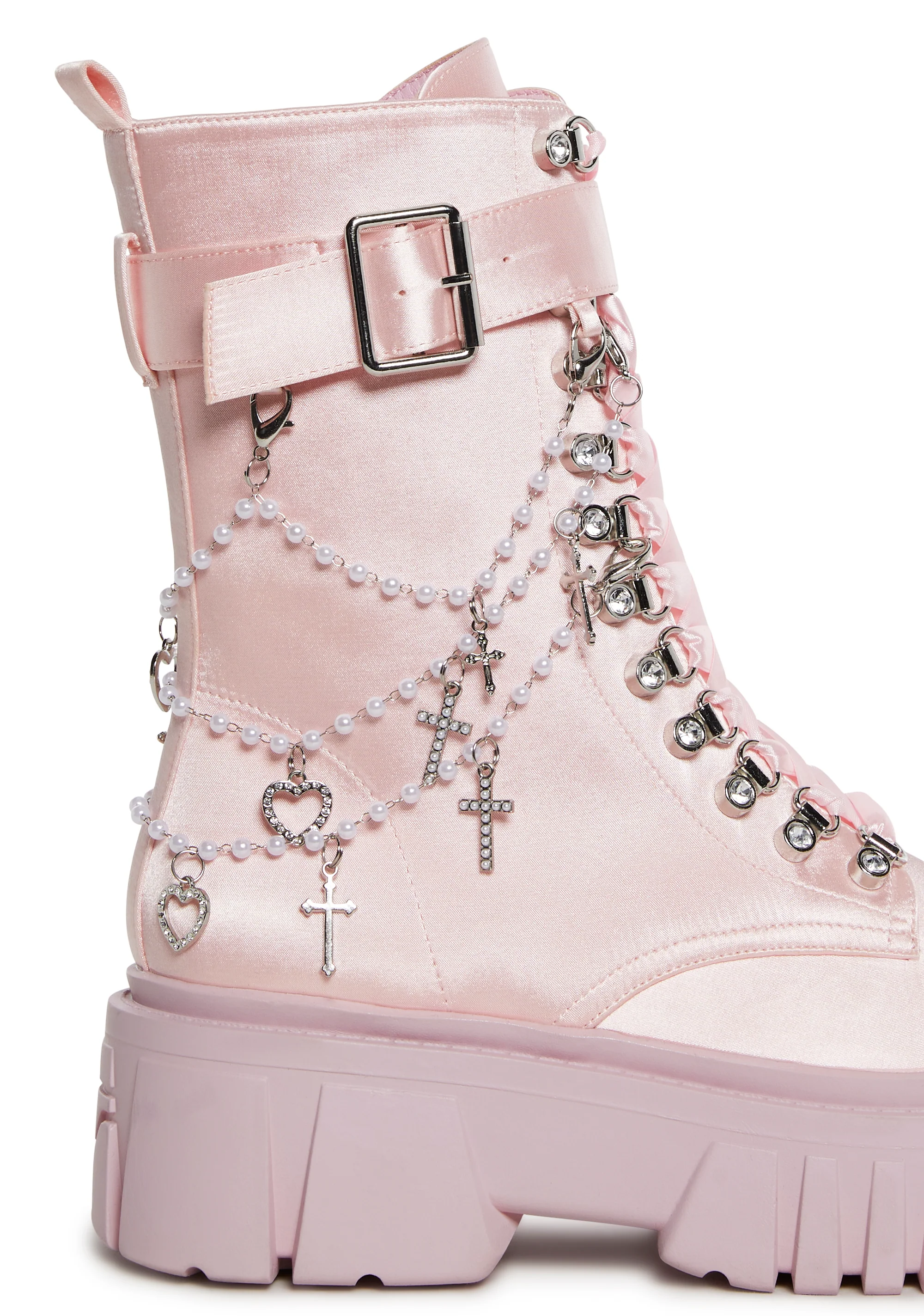 Holy Revelation Combat Boots - Light Pink - Image 2