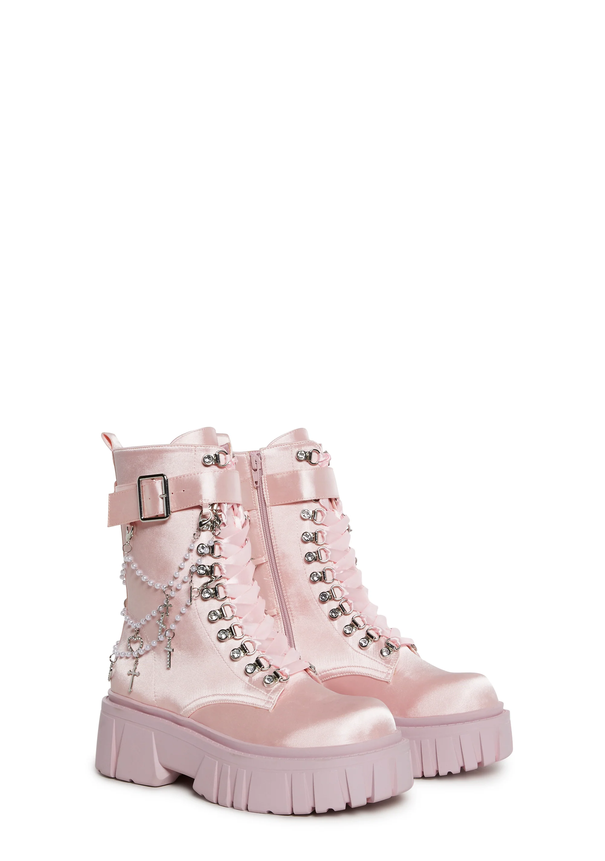 Holy Revelation Combat Boots - Light Pink - Image 3