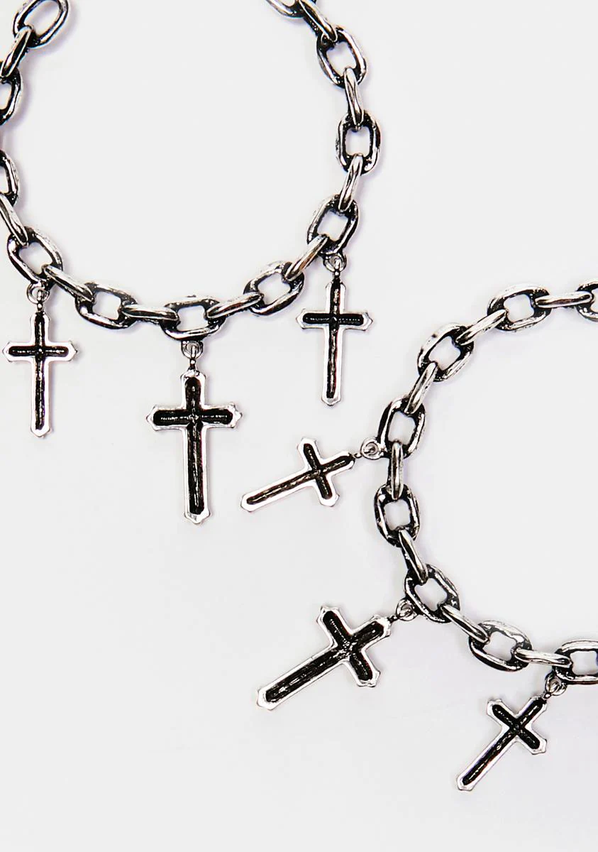 Holy Sacrifice Cross Hoop Earrings - Image 3