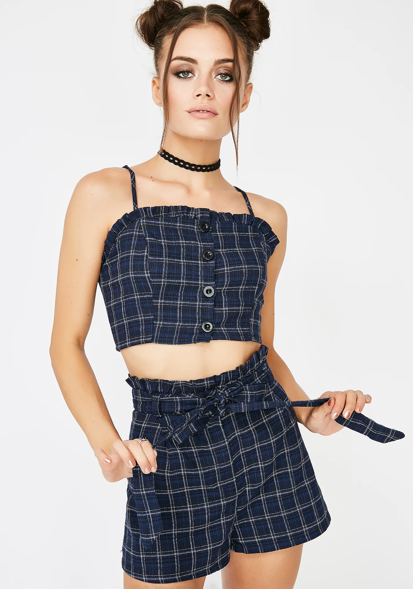 Homewerk Plaid Crop Top - Image 2