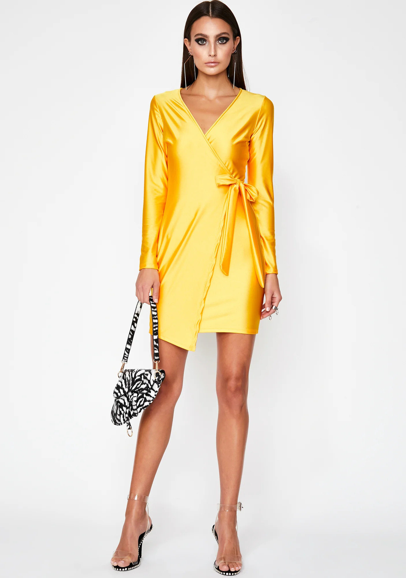 Honey Dinner Date Wrap Dress - Image 3