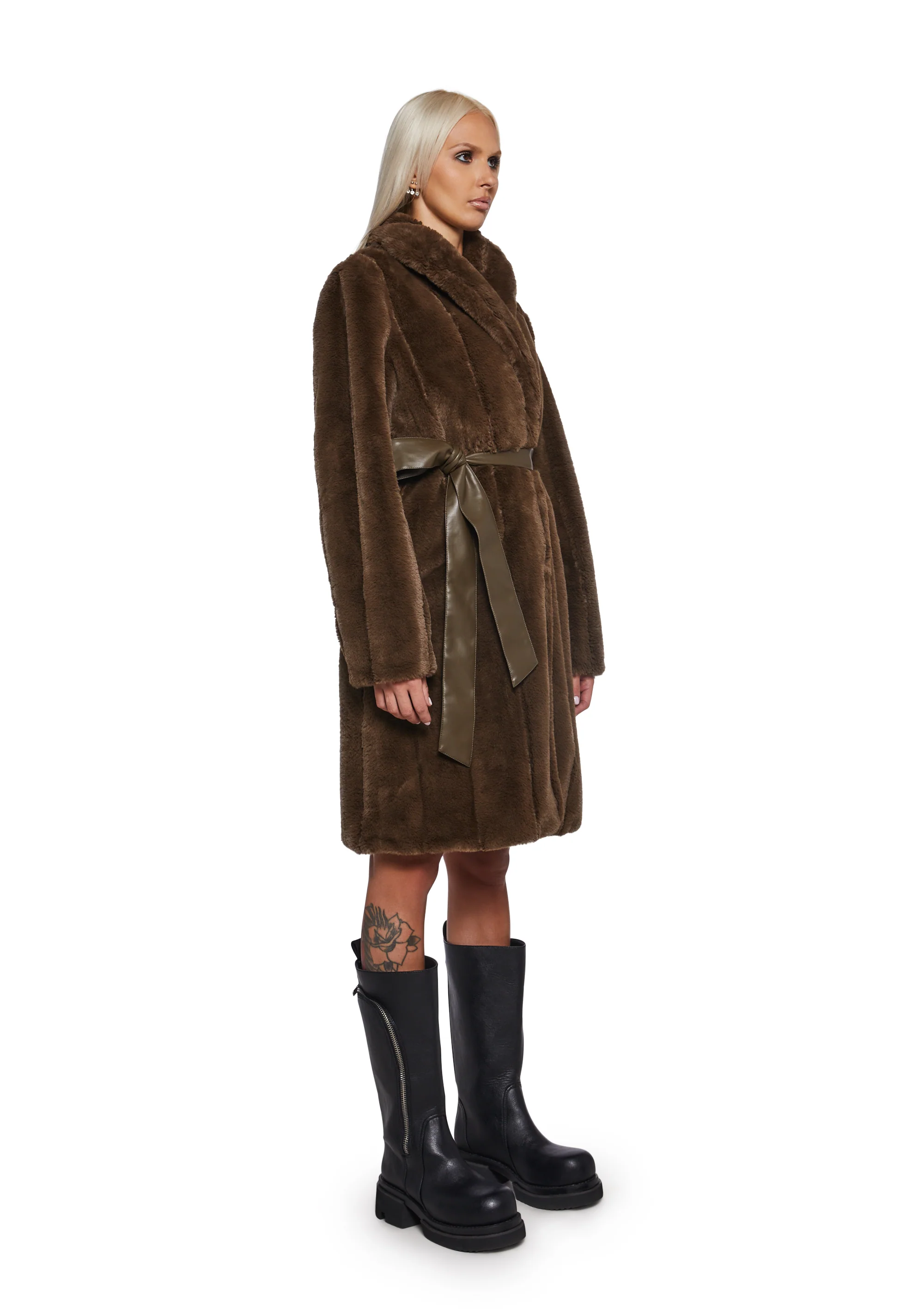 Signal Maxi Faux Fur Coat - Image 3