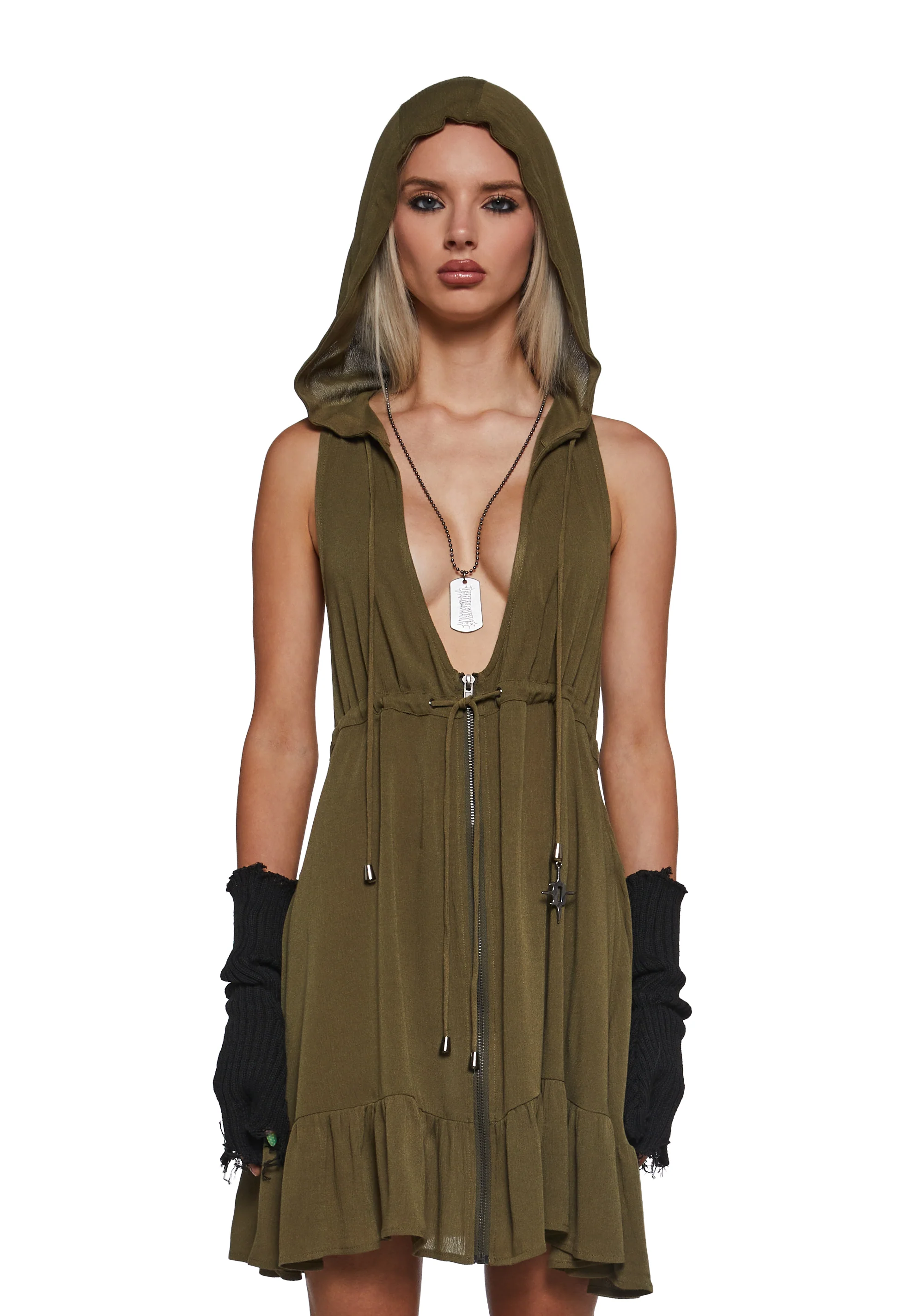 Outro Hooded Woven Dress - Image 6