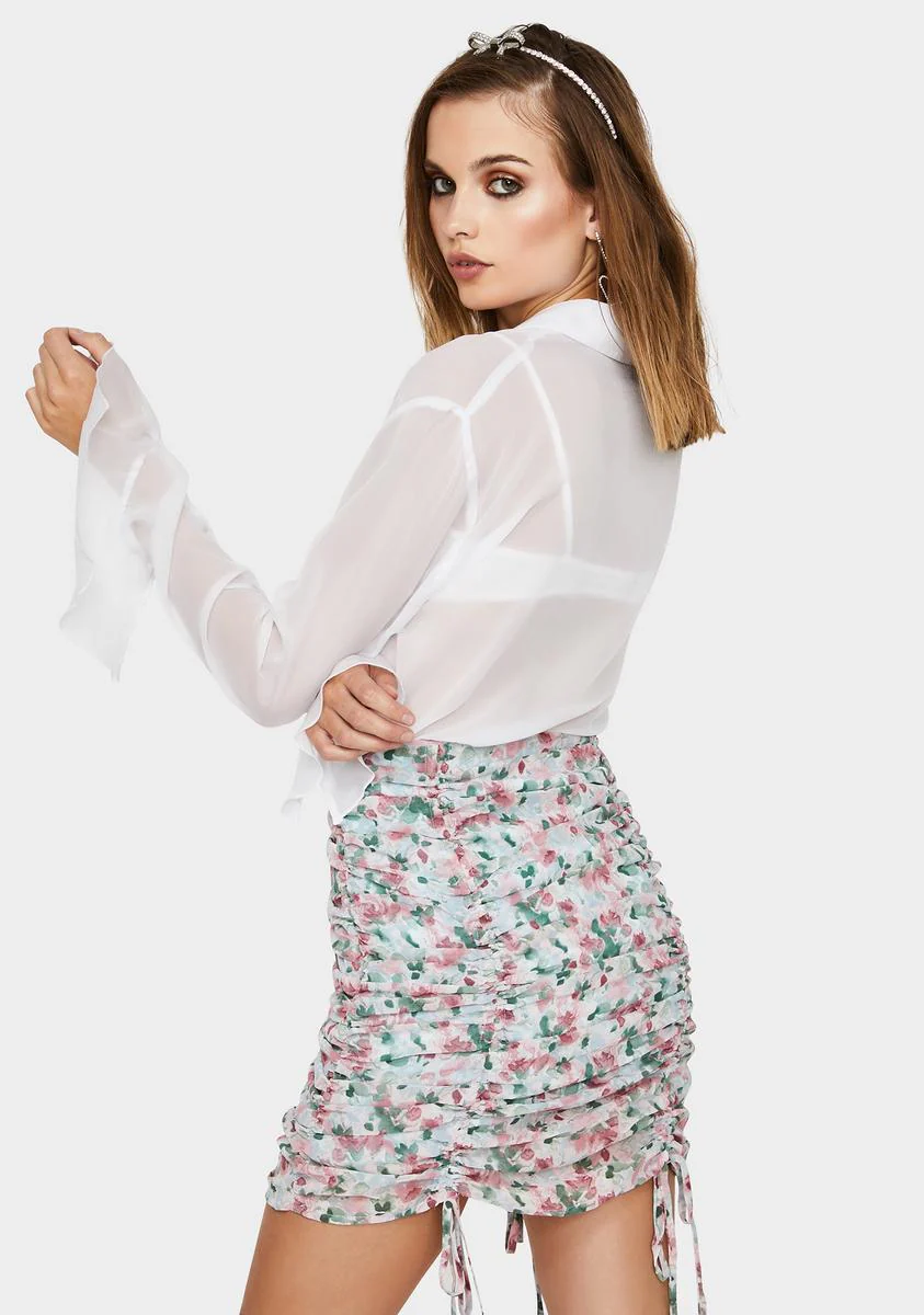 Hope To Bloom Ruched Skirt - Image 4