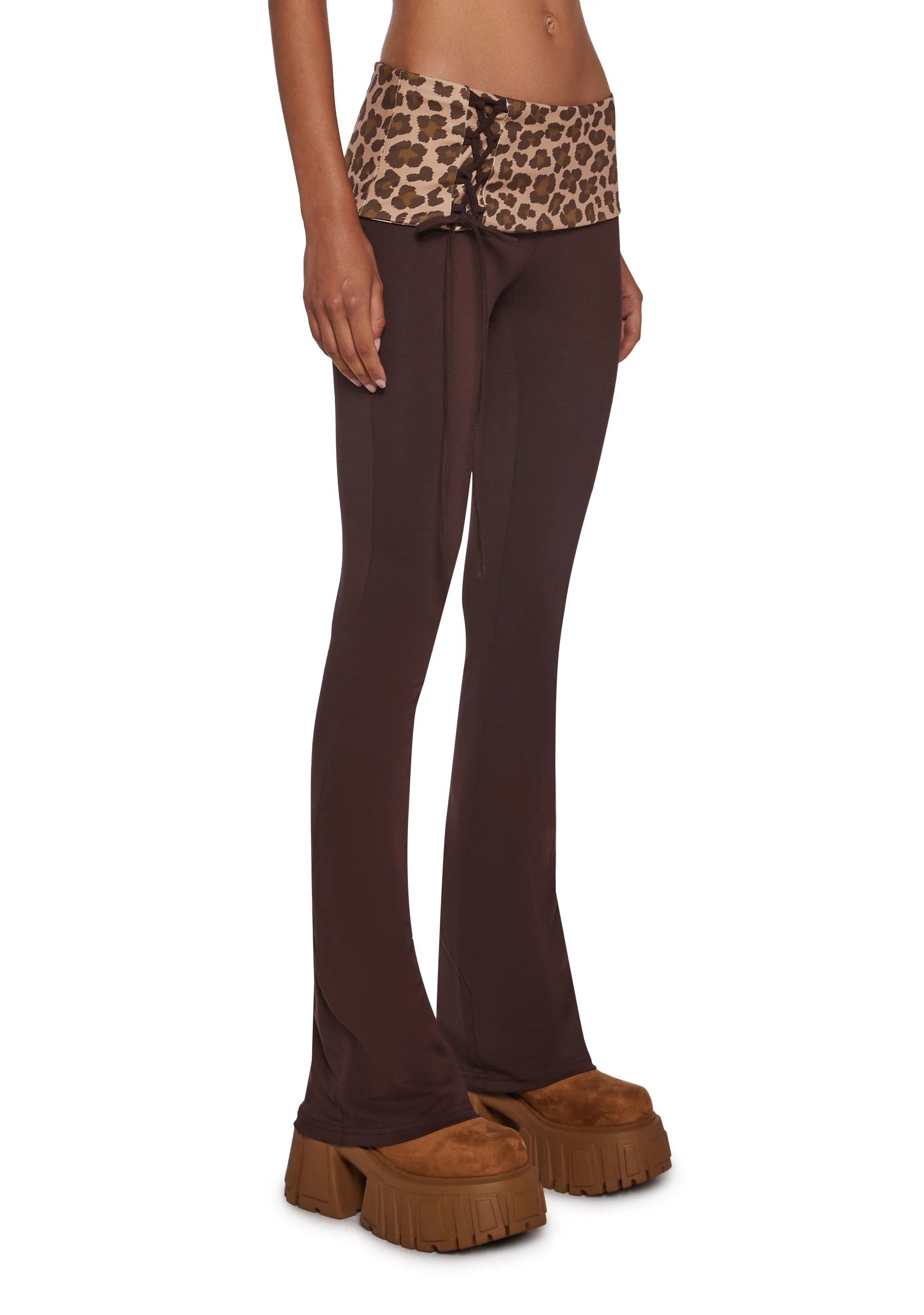 Hot Crush Knit Pants - Brown - Image 3
