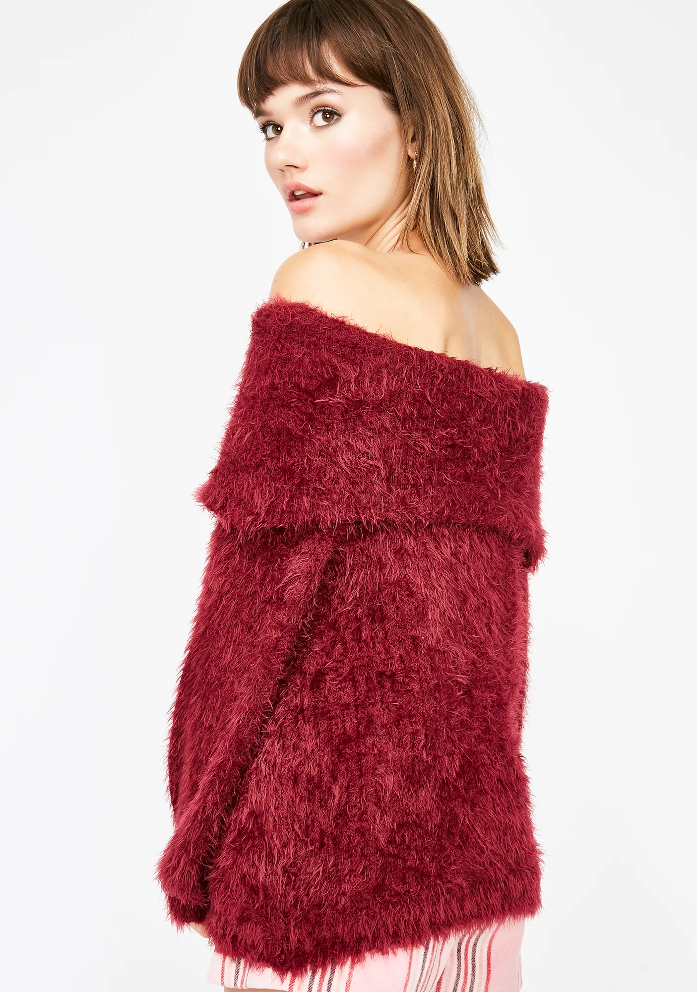 Hot Fuzz Off The Shoulder Sweater - Image 4