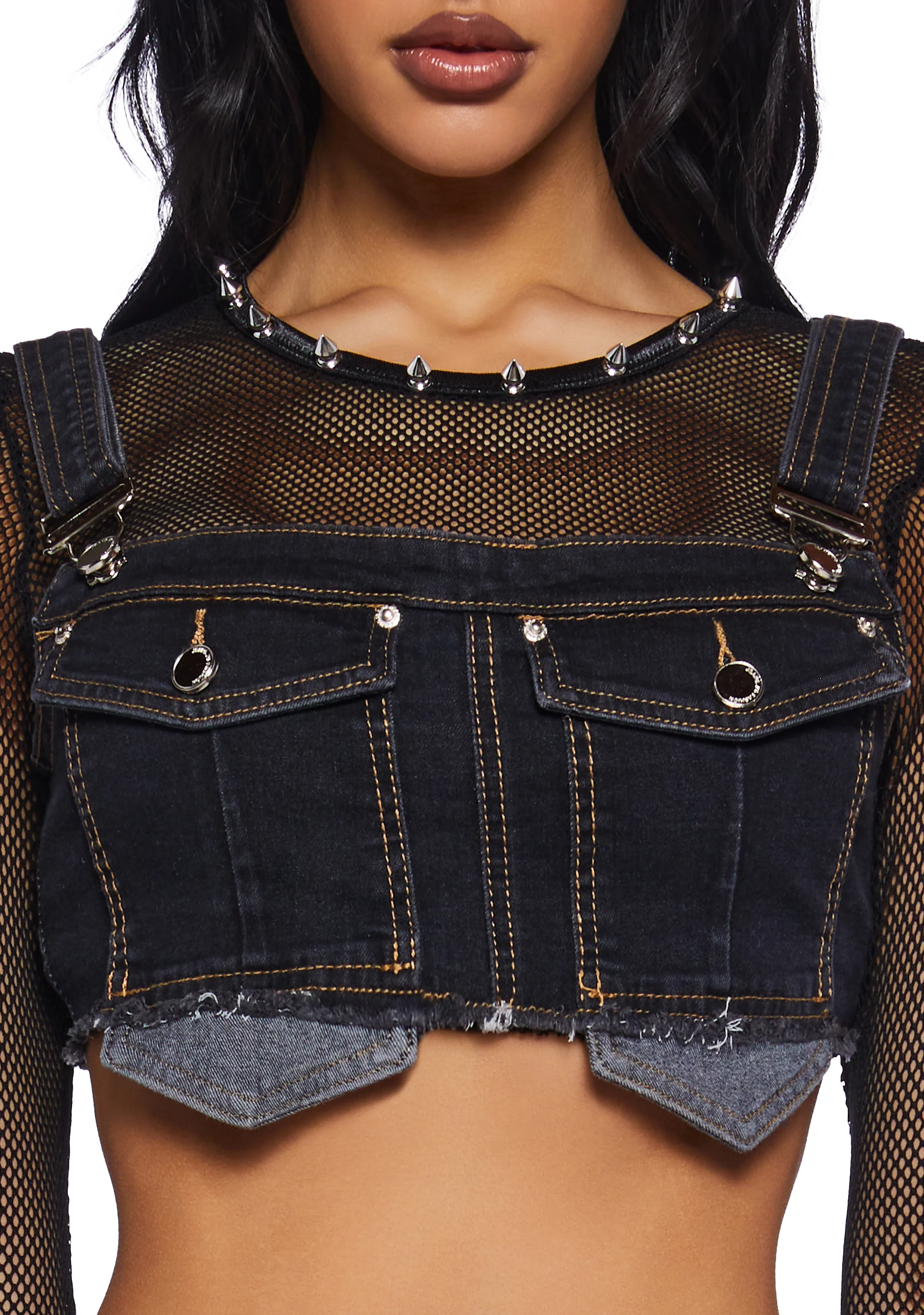 Hot In It Denim Crop Top - Image 5