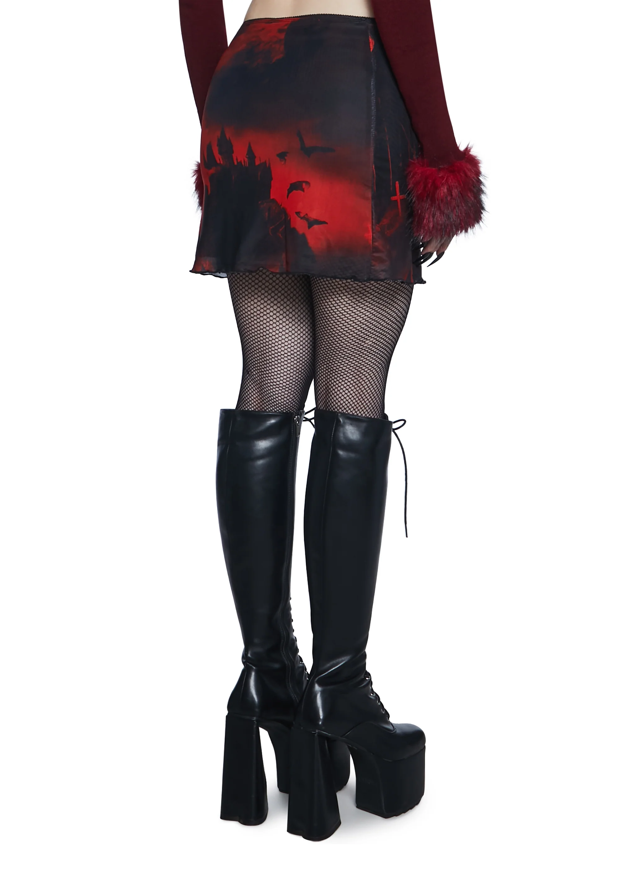 House Of Horrors Mesh Mini Skirt - Image 4