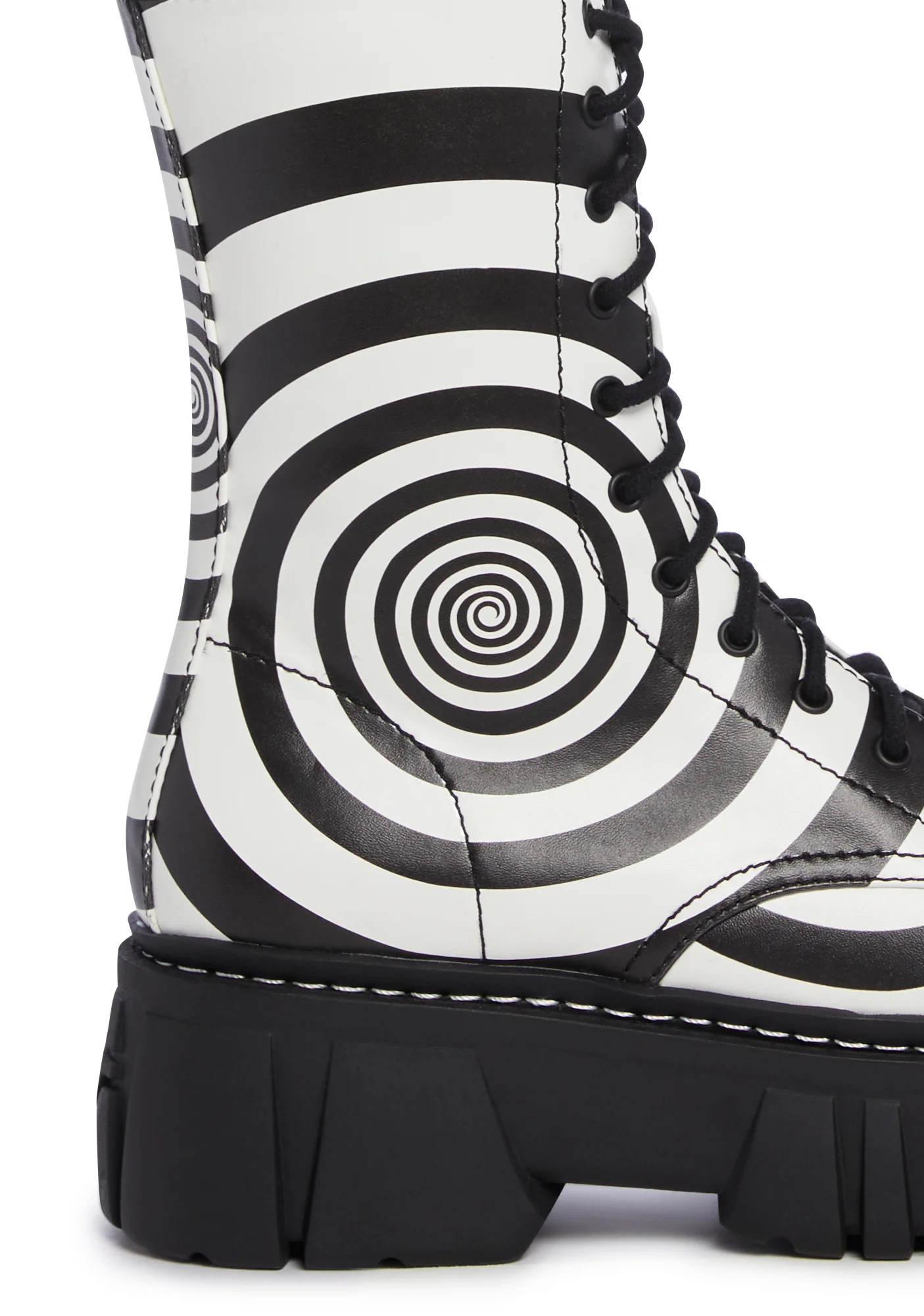 How Sweet It Is Combat Boots - Black/White - Image 2