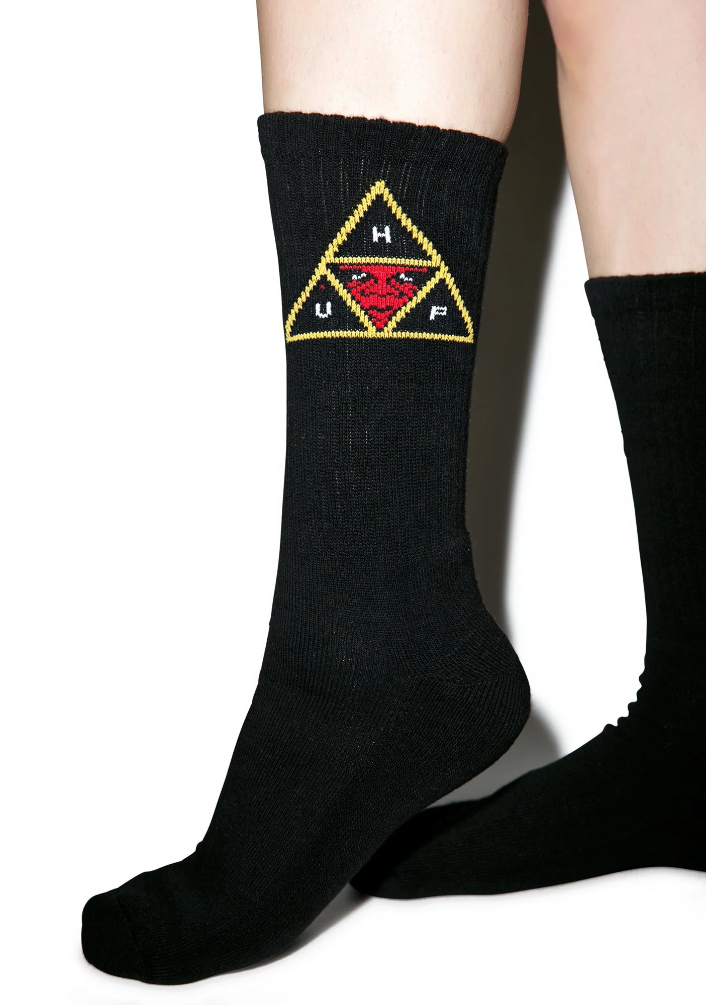 HUF X Obey Crew Socks - Black - Image 3
