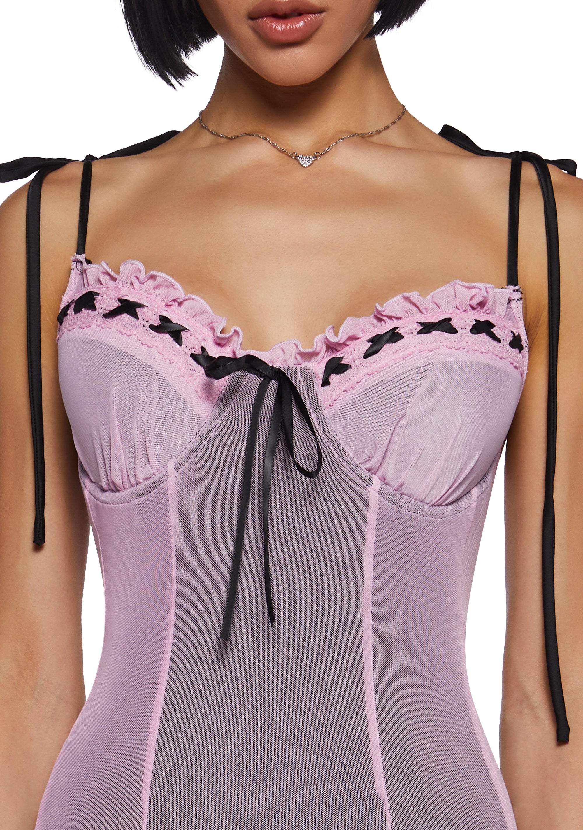 I’m Baby Slip Dress - Pink Mesh - Image 5