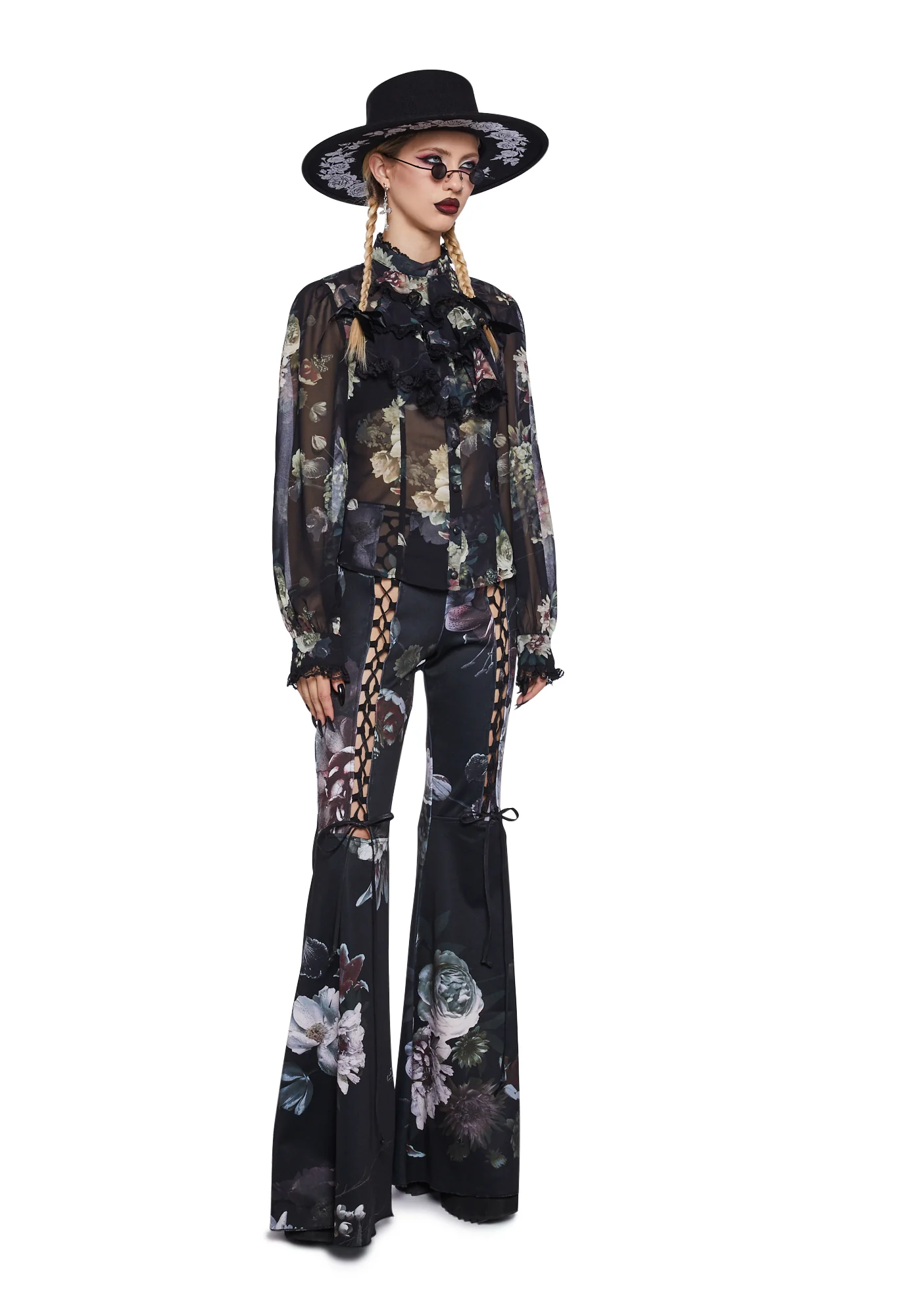 I'm No Angel Chiffon Blouse - Floral - Image 2
